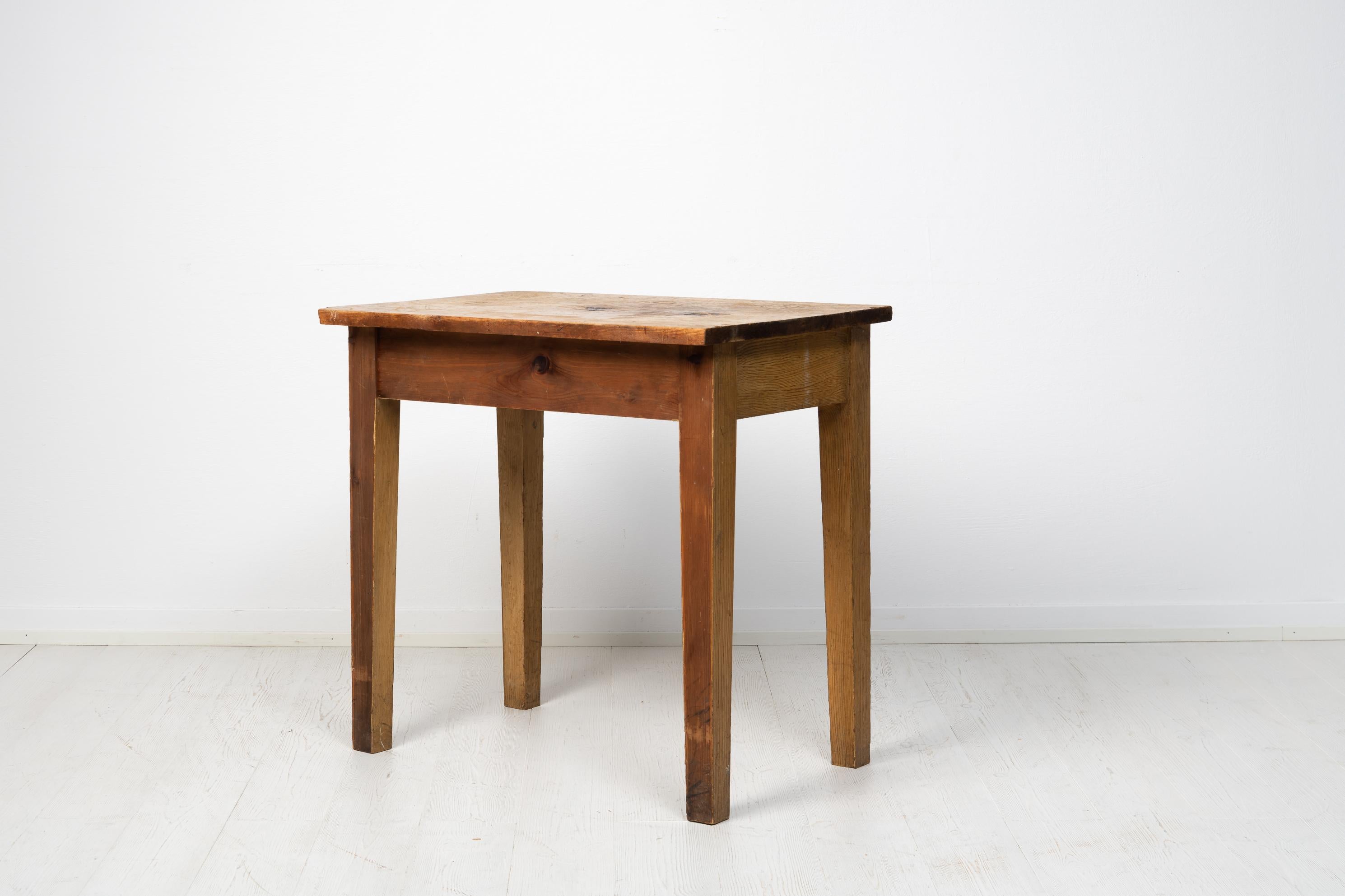 Pine 19th Century Simple Swedish Faux Paint Side Table For Sale