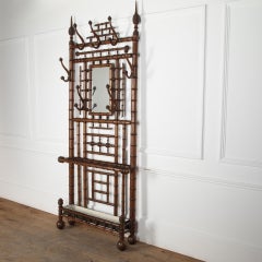 19th Century Simulated Bamboo Mahogany Hall Stand