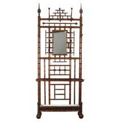 Antique 19th Century Simulated Bamboo Mahogany Hall Stand