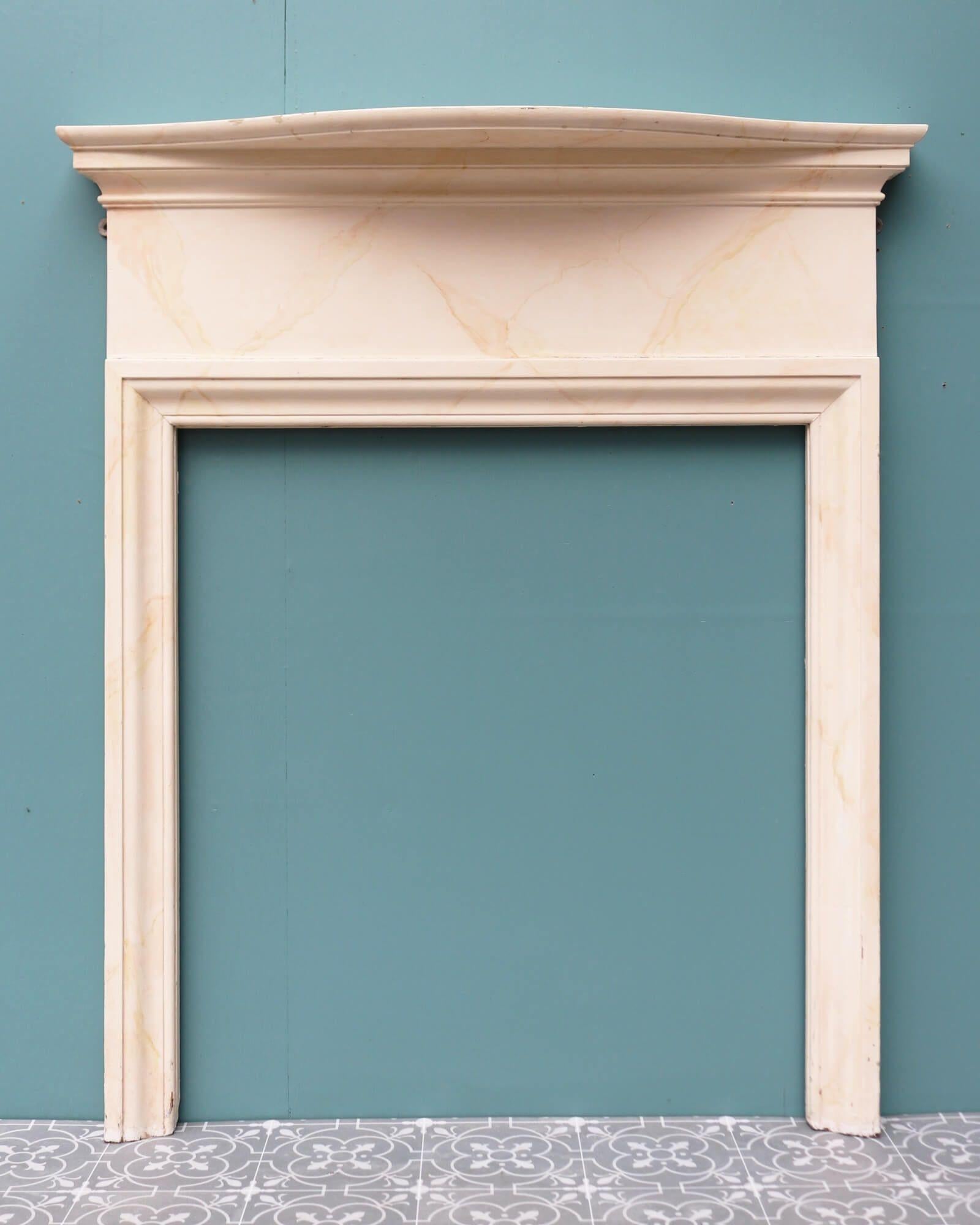 Edwardian 19th Century Simulated Marble Painted Fire Mantel For Sale