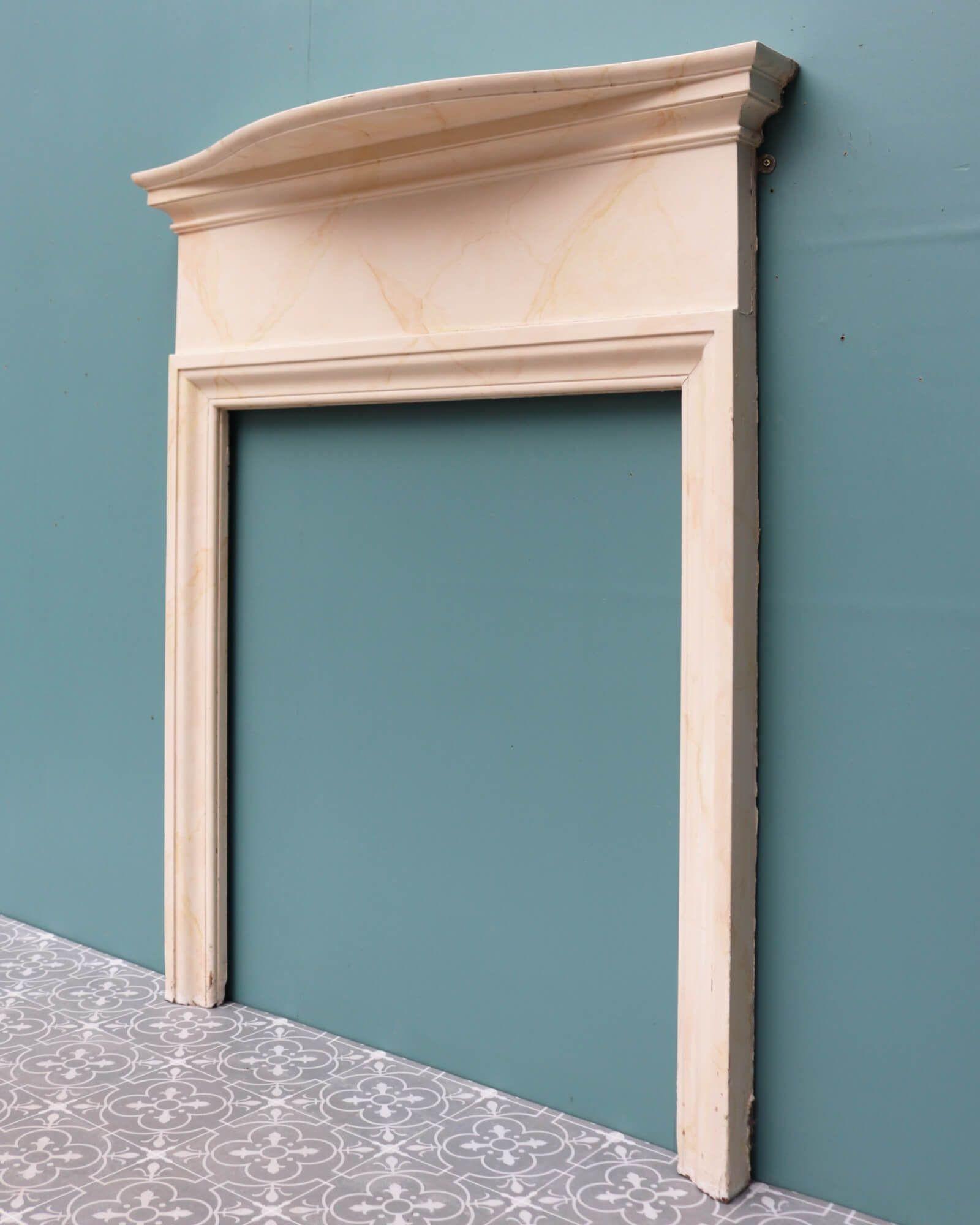 English 19th Century Simulated Marble Painted Fire Mantel For Sale