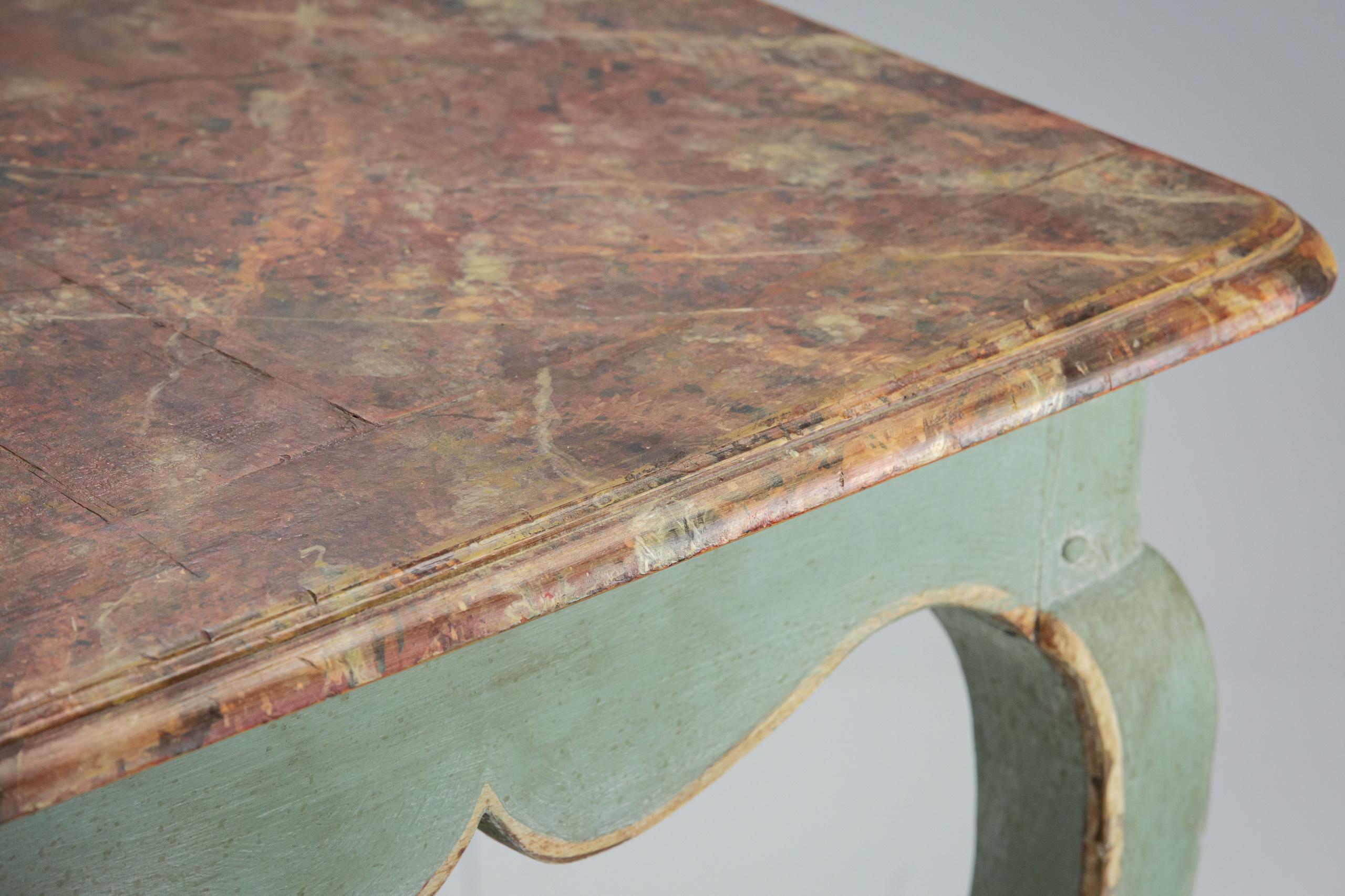 19th Century Simulated Marble Painted Italian Desk For Sale 6