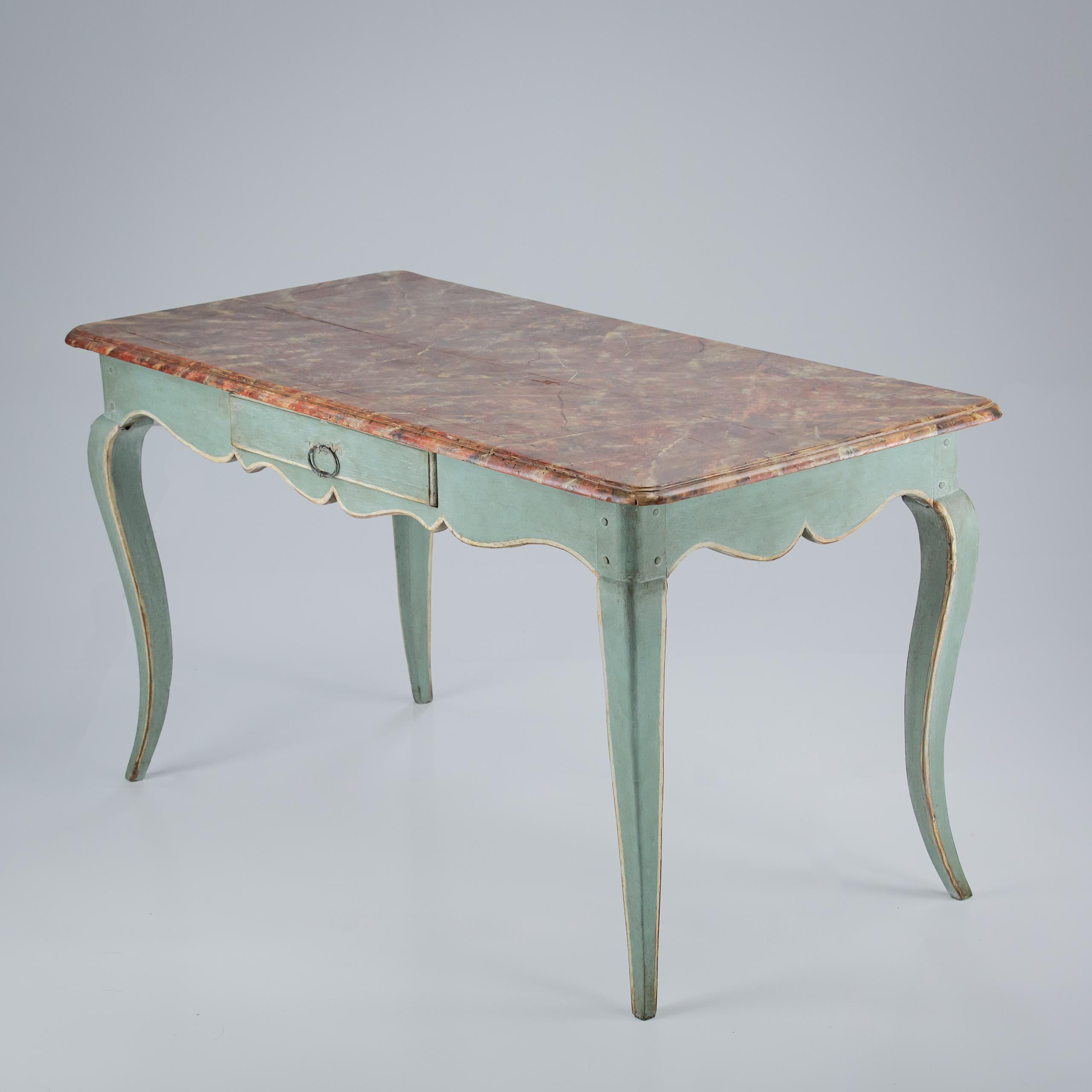 19th Century Simulated Marble Painted Italian Desk For Sale 1