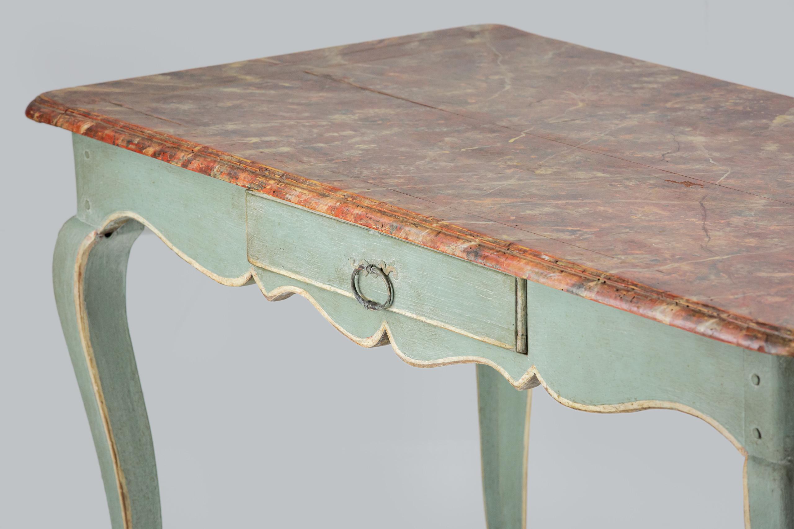 19th Century Simulated Marble Painted Italian Desk For Sale 3