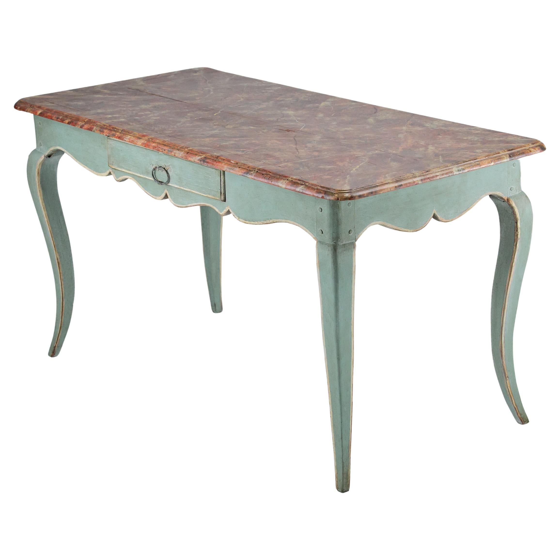 19th Century Simulated Marble Painted Italian Desk For Sale