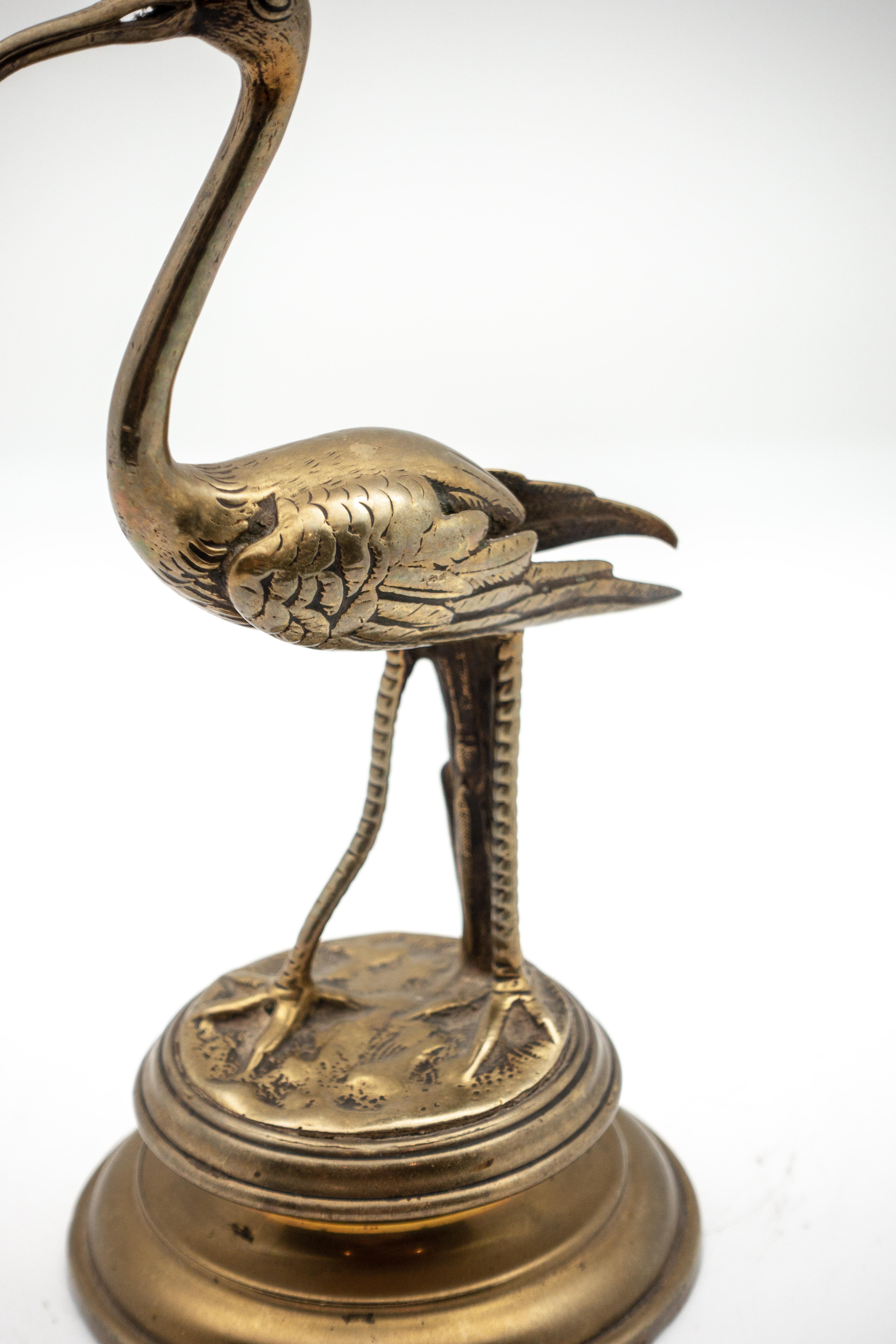 19th Century Single Bronze Ibis Candlestick or Candle Holder In Good Condition In New York, NY