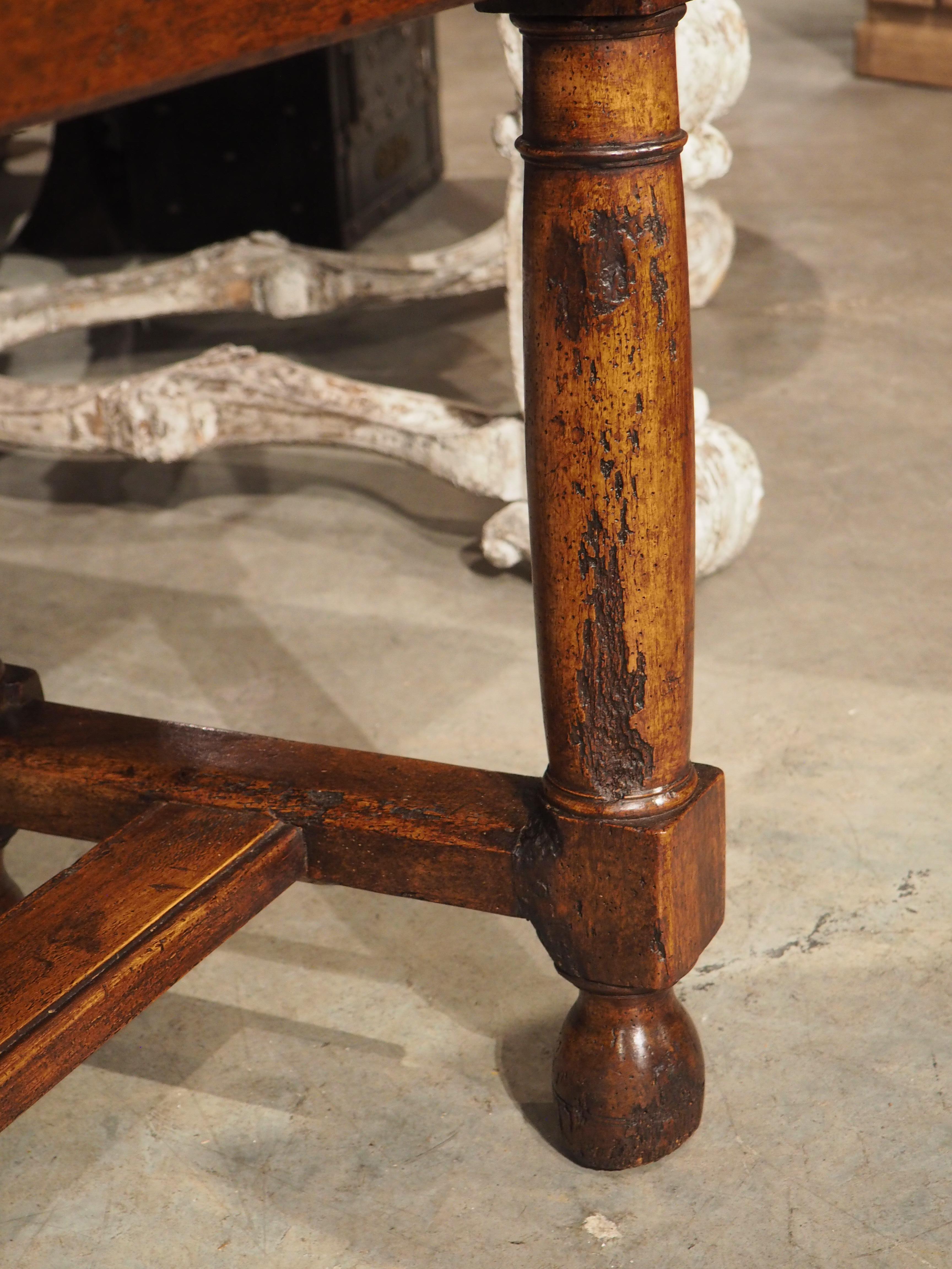 19th Century Single Burl Walnut Plank Table from Normandy, France For Sale 5