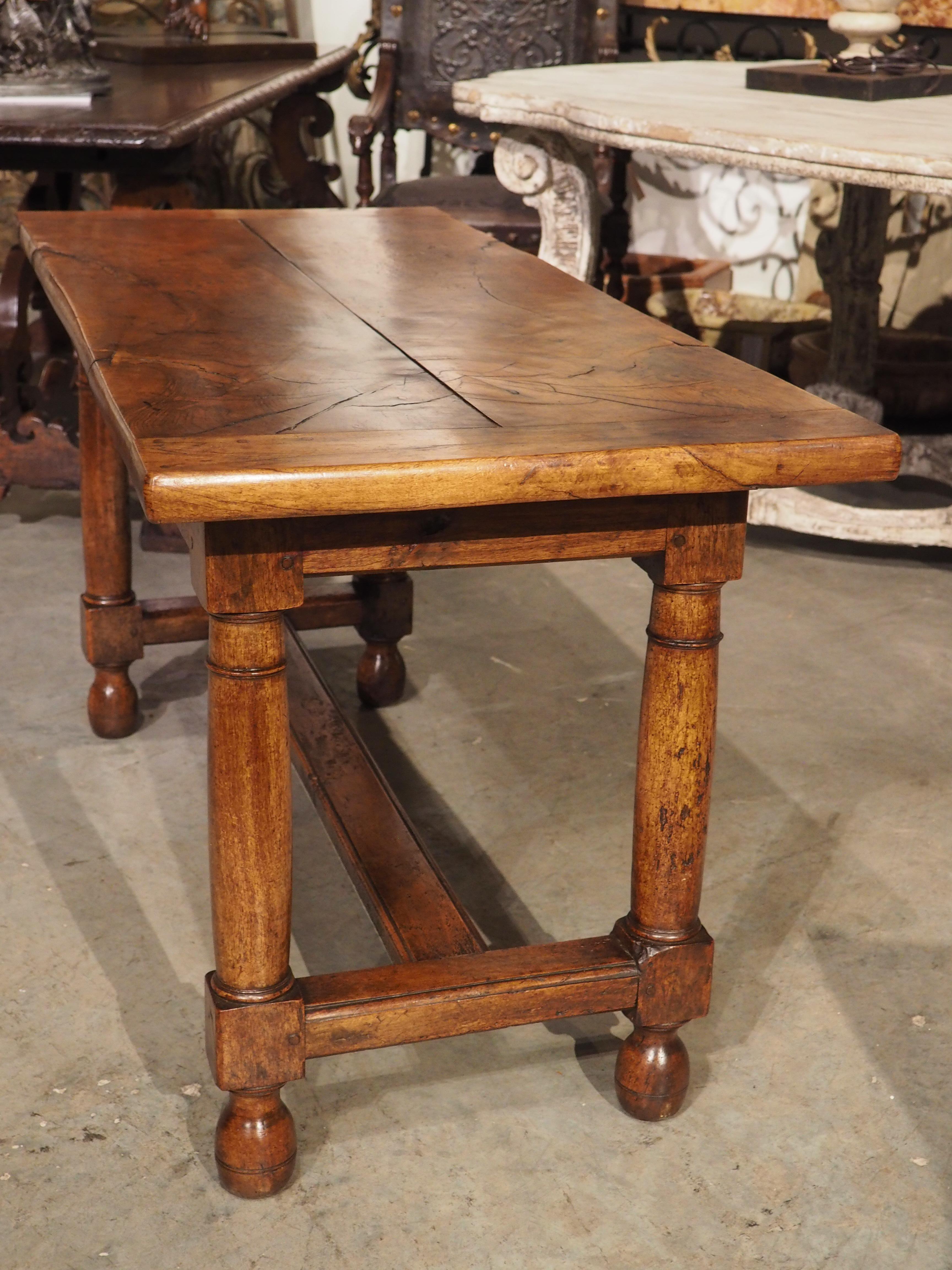 19th Century Single Burl Walnut Plank Table from Normandy, France For Sale 6