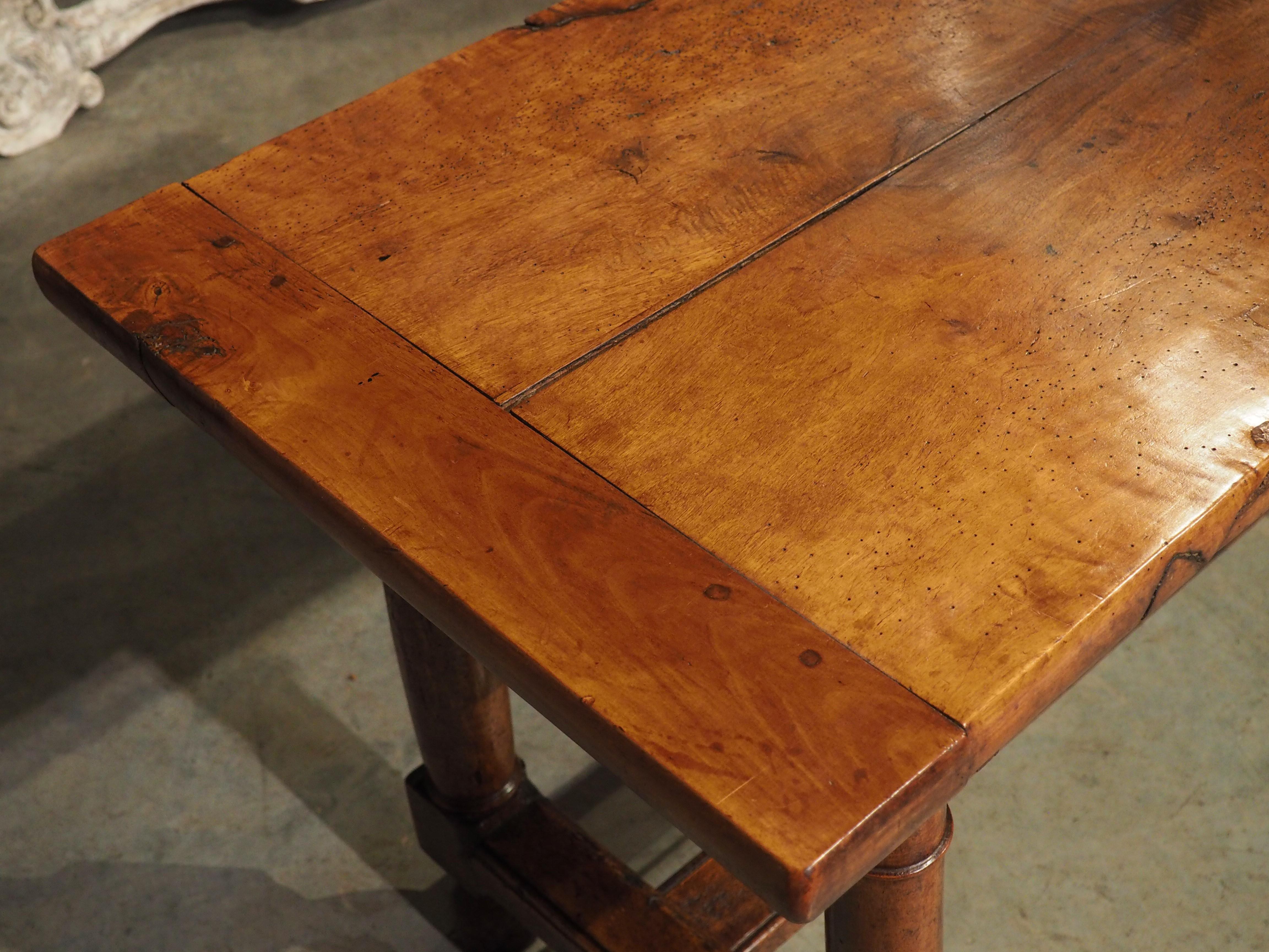 19th Century Single Burl Walnut Plank Table from Normandy, France For Sale 7