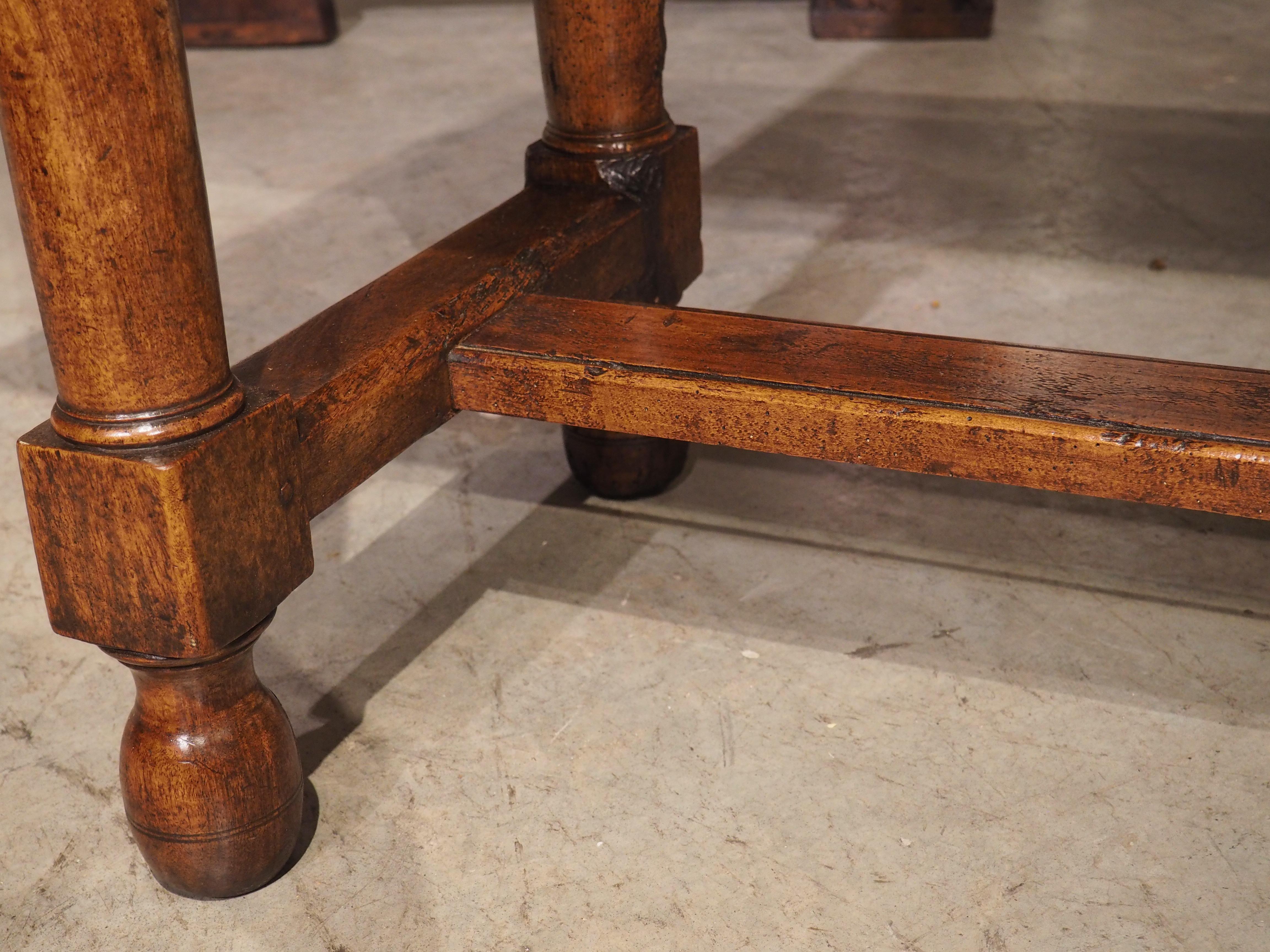 19th Century Single Burl Walnut Plank Table from Normandy, France For Sale 12