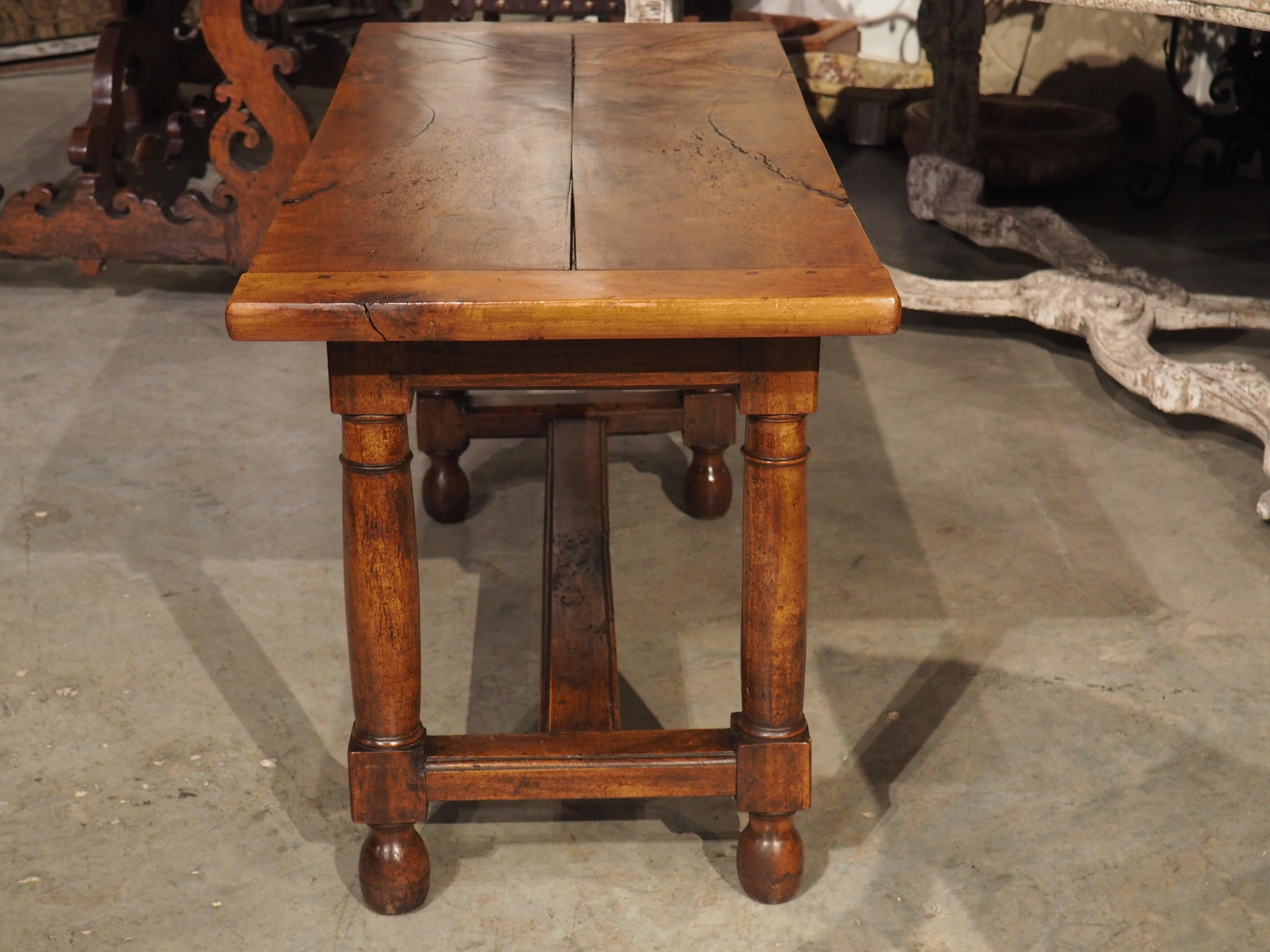 19th Century Single Burl Walnut Plank Table from Normandy, France In Good Condition For Sale In Dallas, TX