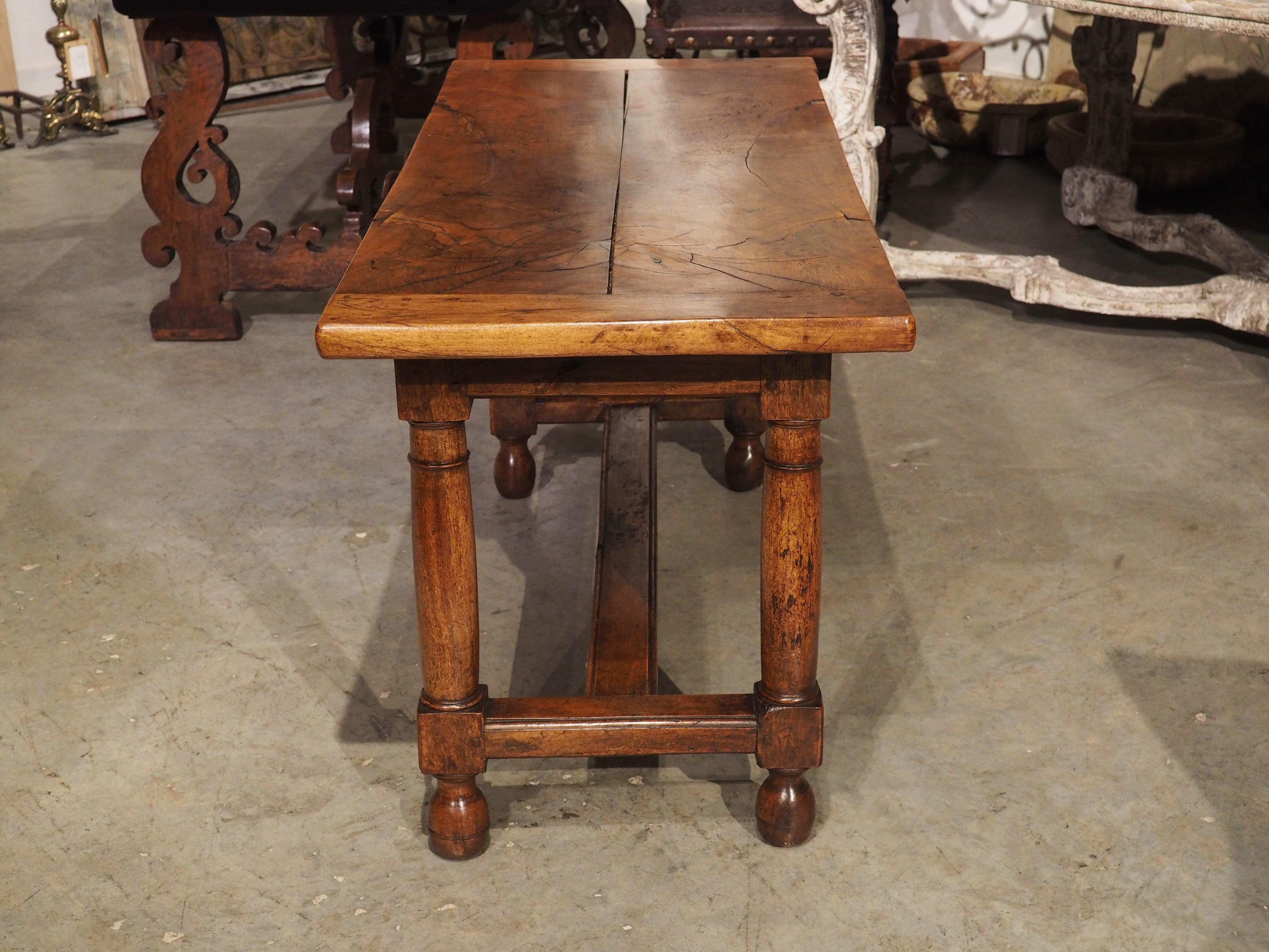 Wood 19th Century Single Burl Walnut Plank Table from Normandy, France For Sale
