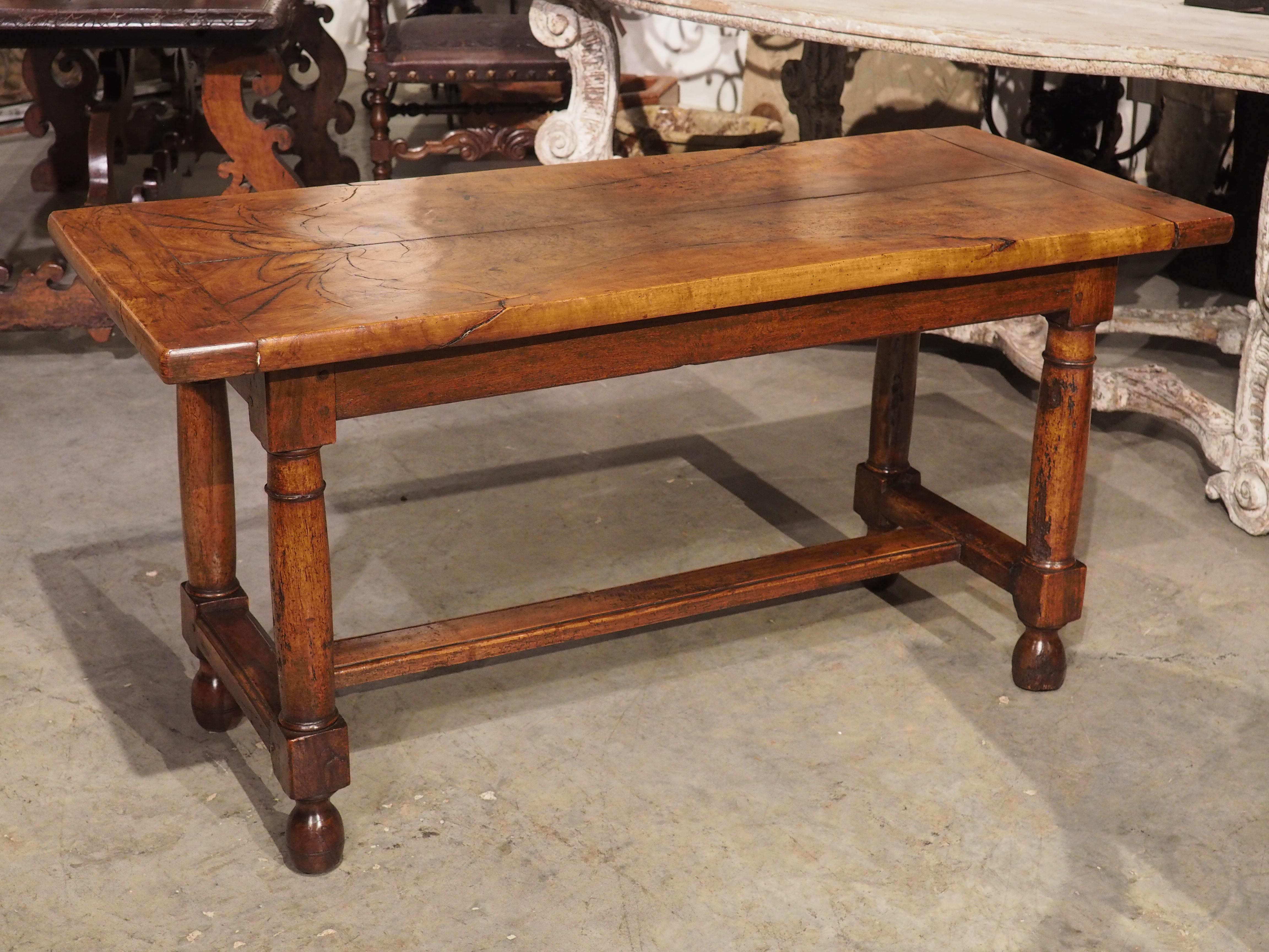 19th Century Single Burl Walnut Plank Table from Normandy, France For Sale 2