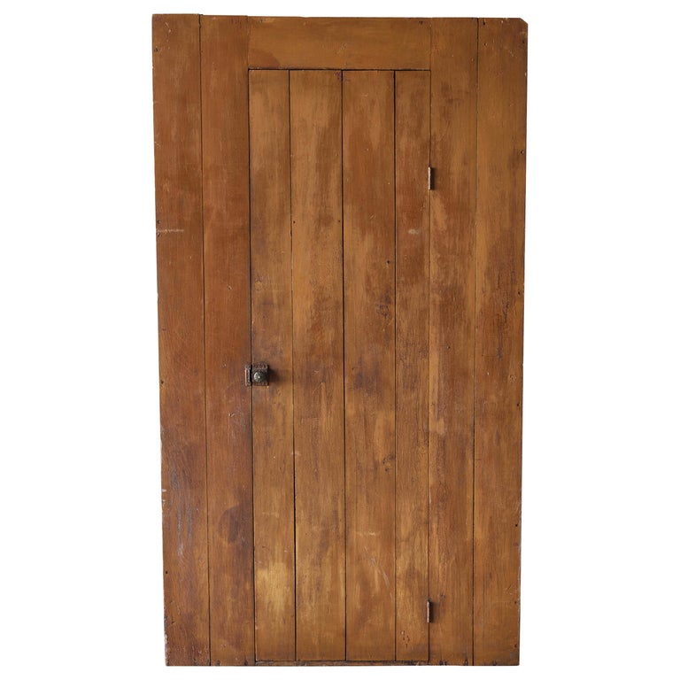 19th Century Single Door Cupboard with Mustard Finish at 1stDibs