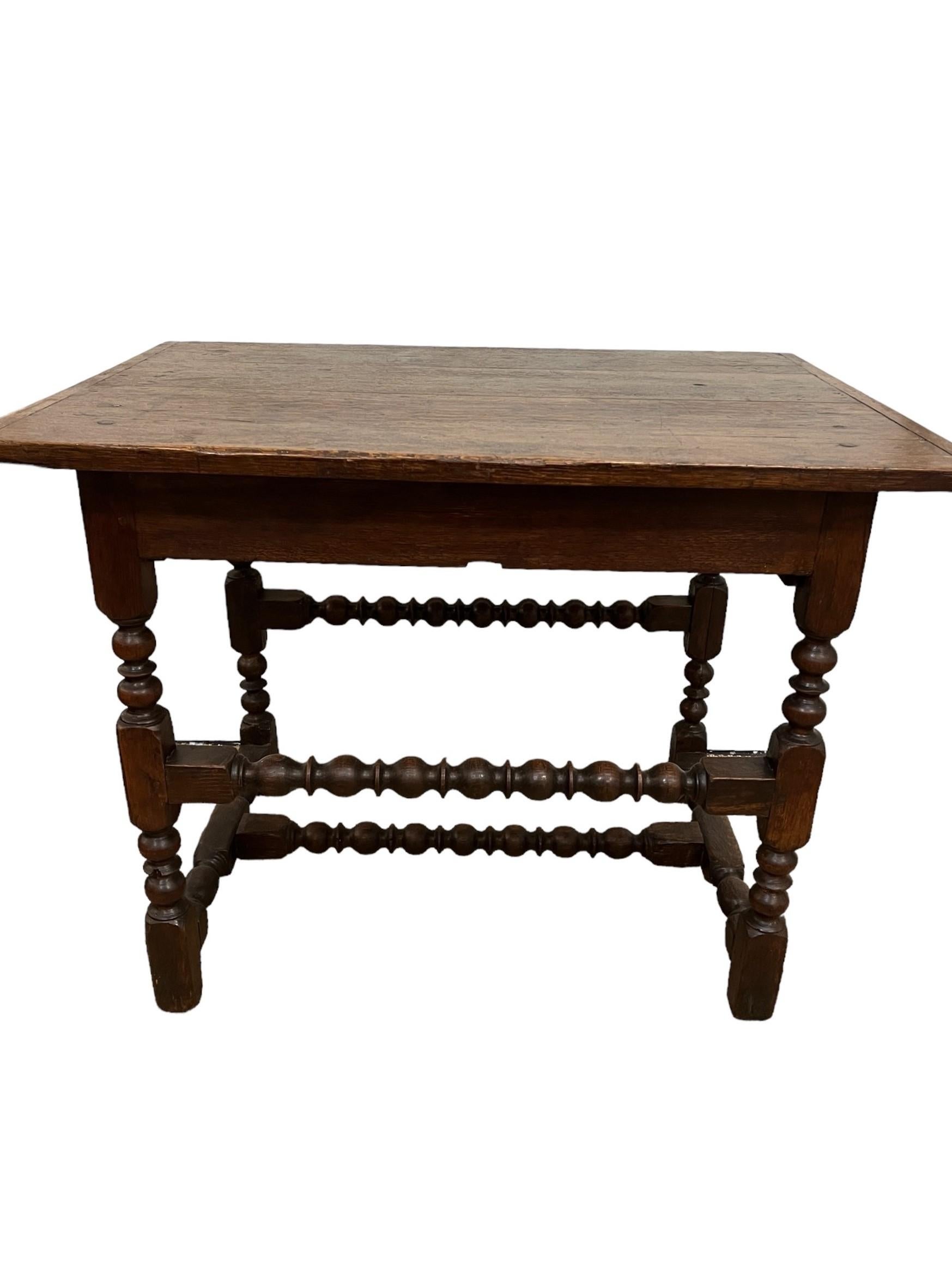 19th Century Single Drawer Bobbin Leg Table 4