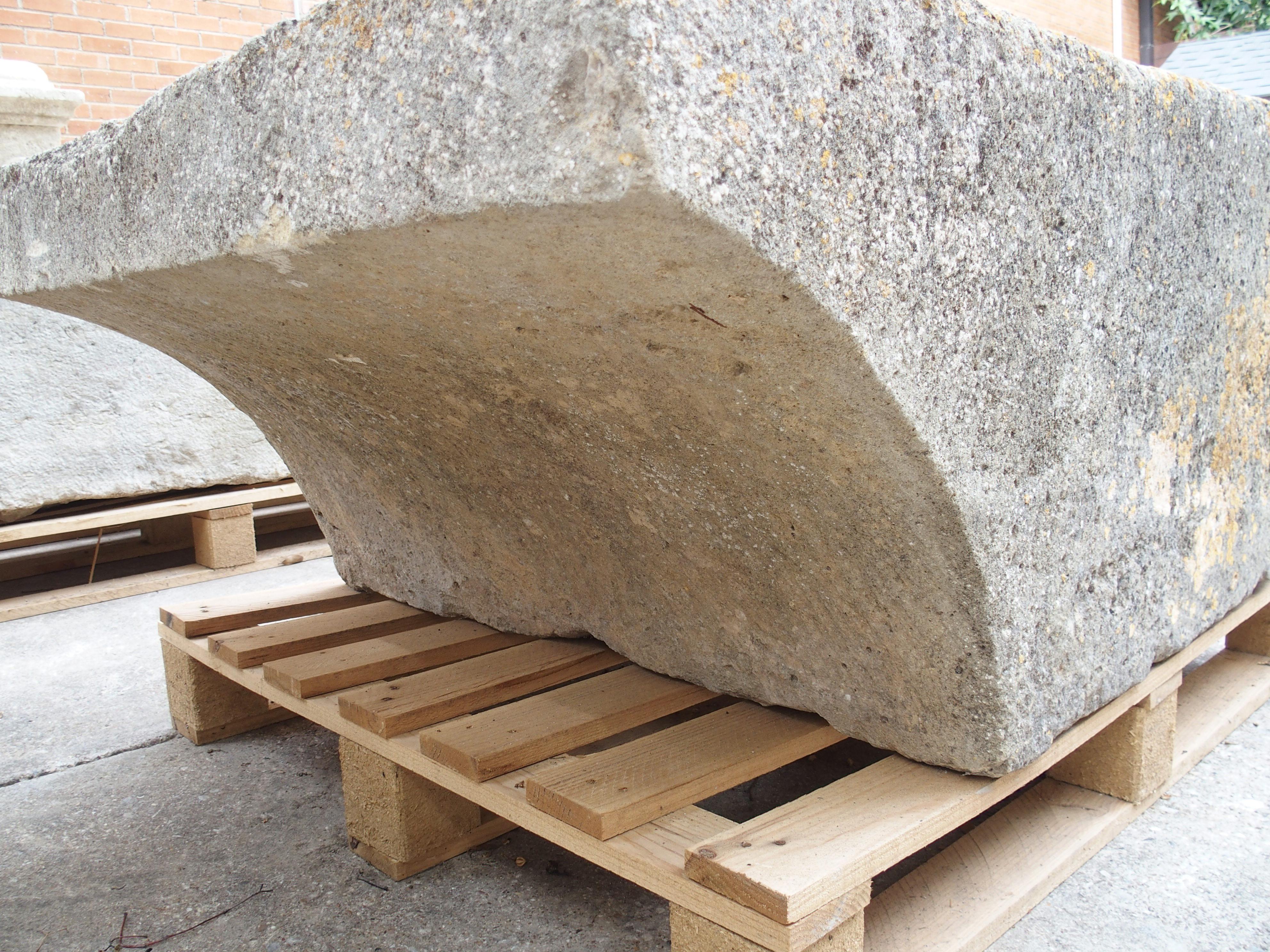 19th Century Single Limestone Block Lavoir Wash Trough from Burgundy, France For Sale 9