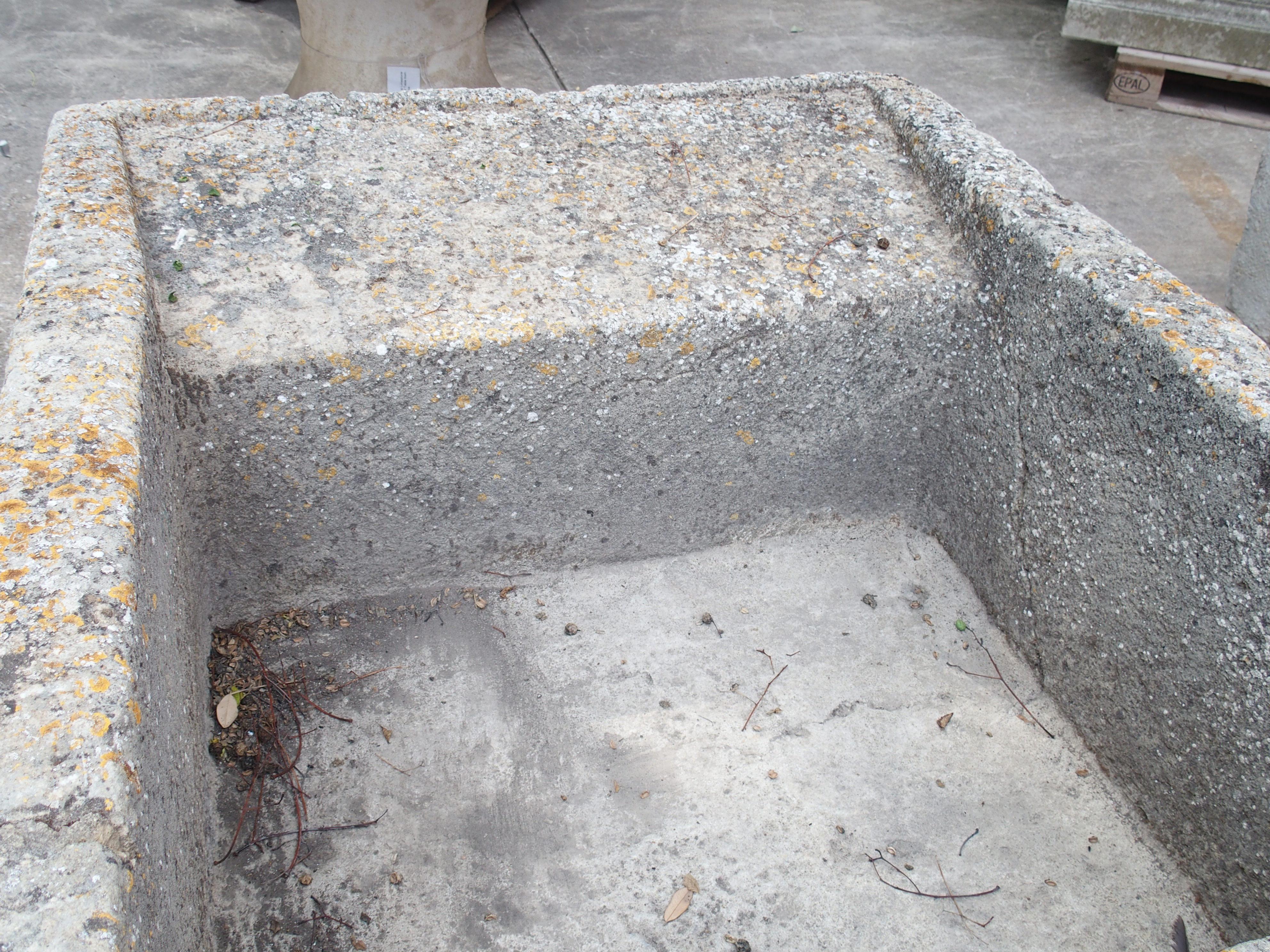 19th Century Single Limestone Block Lavoir Wash Trough from Burgundy, France For Sale 2