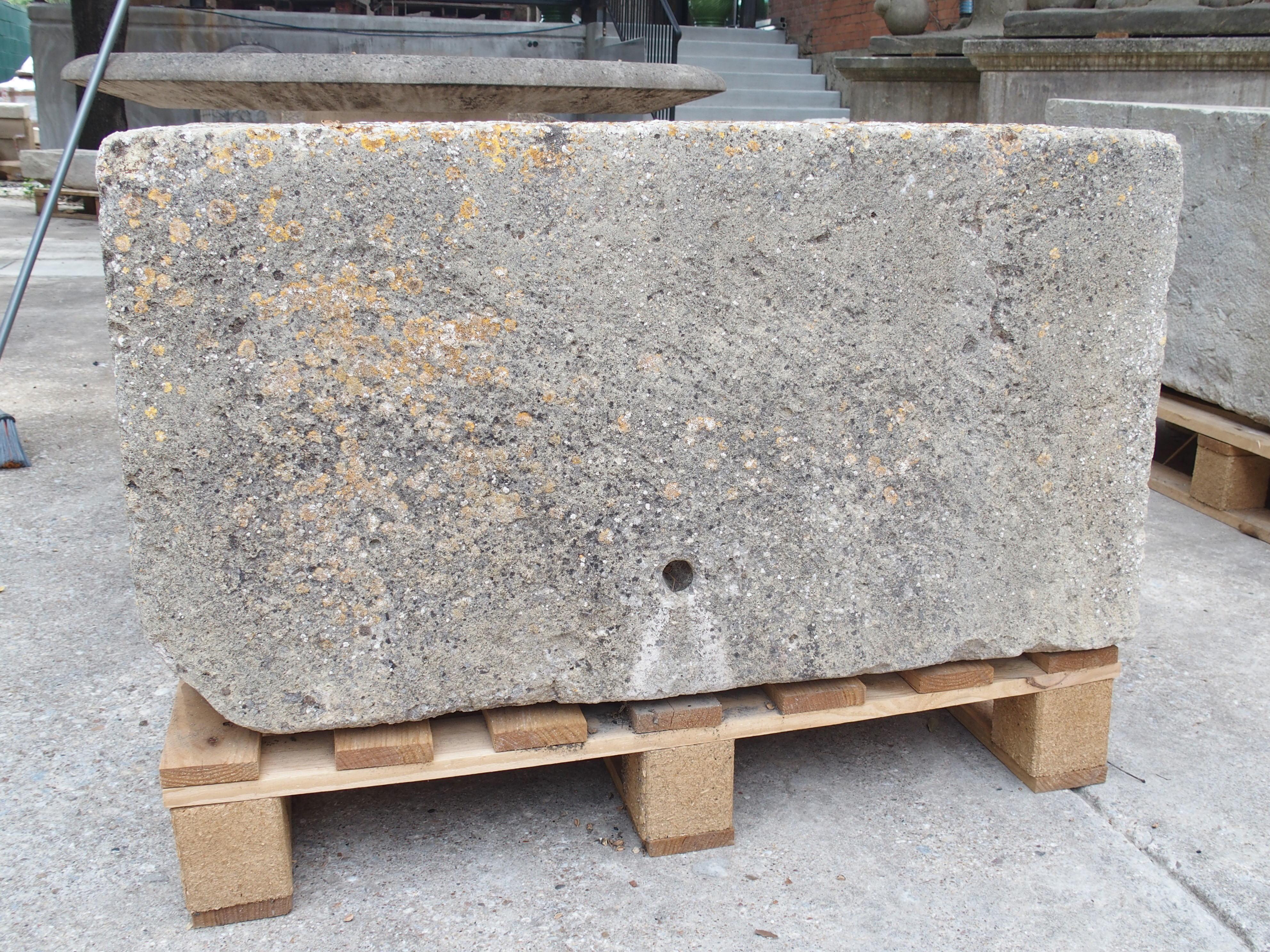 19th Century Single Limestone Block Lavoir Wash Trough from Burgundy, France For Sale 3