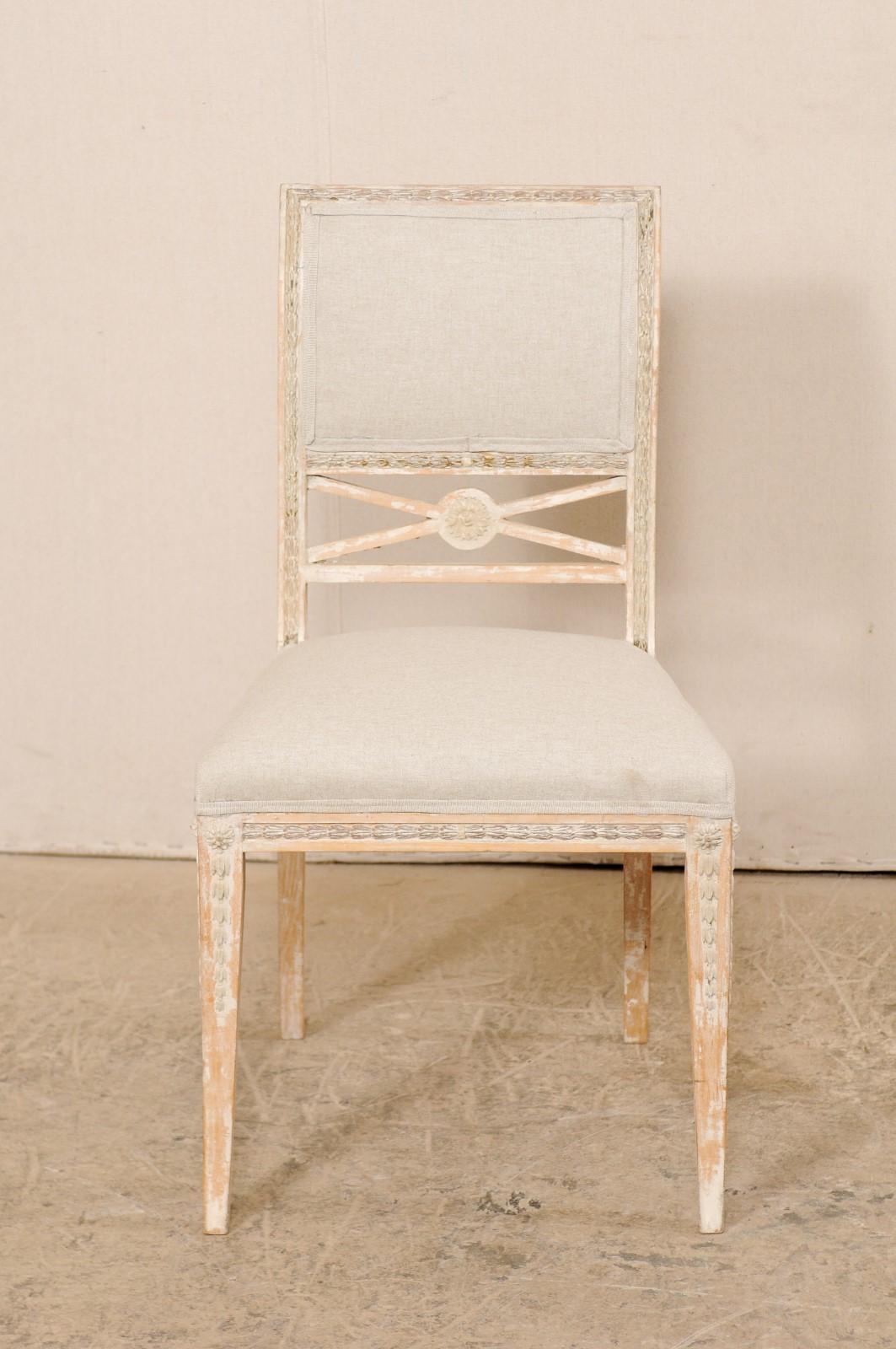 Painted 19th Century Single Swedish Gustavian Bellman Chair