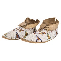 Antique 19th Century Sioux Beaded Moccasins