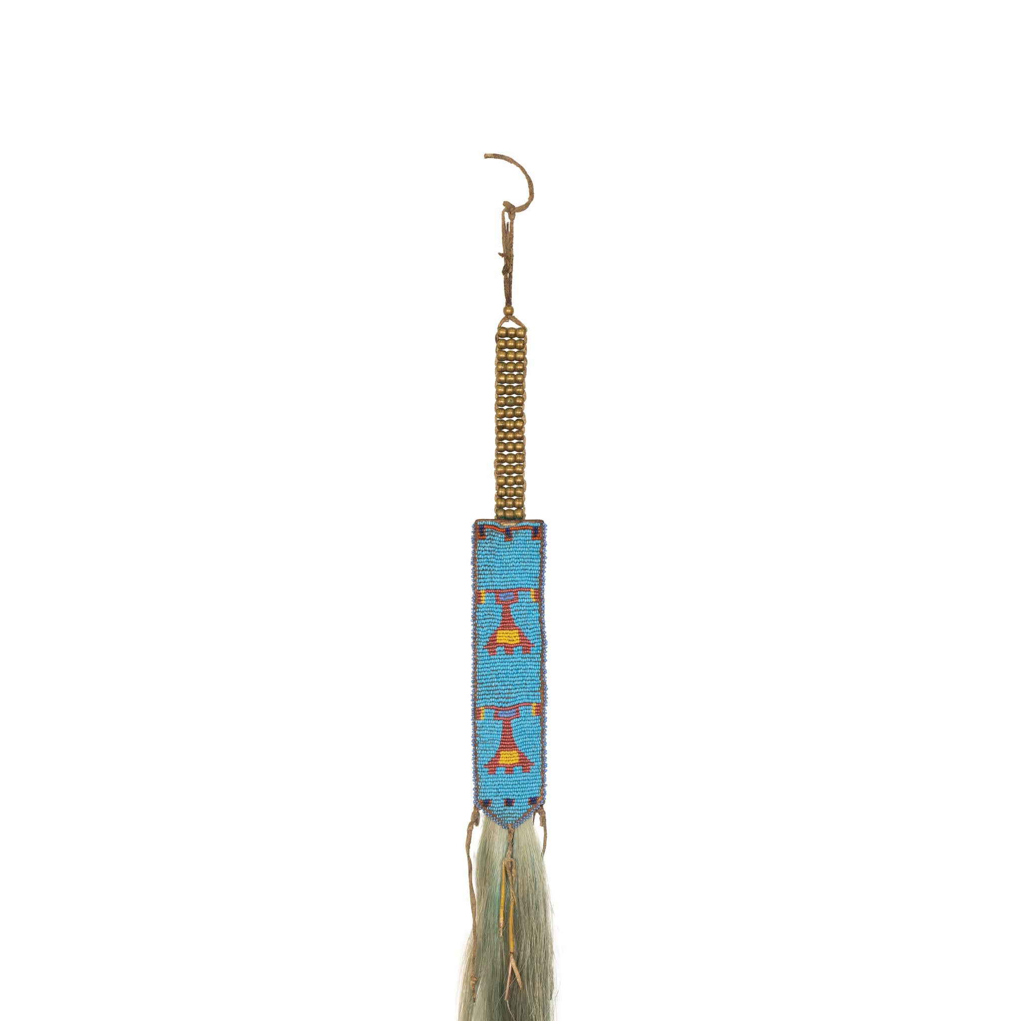 American 19th Century Sioux Quilled Hair Drop For Sale