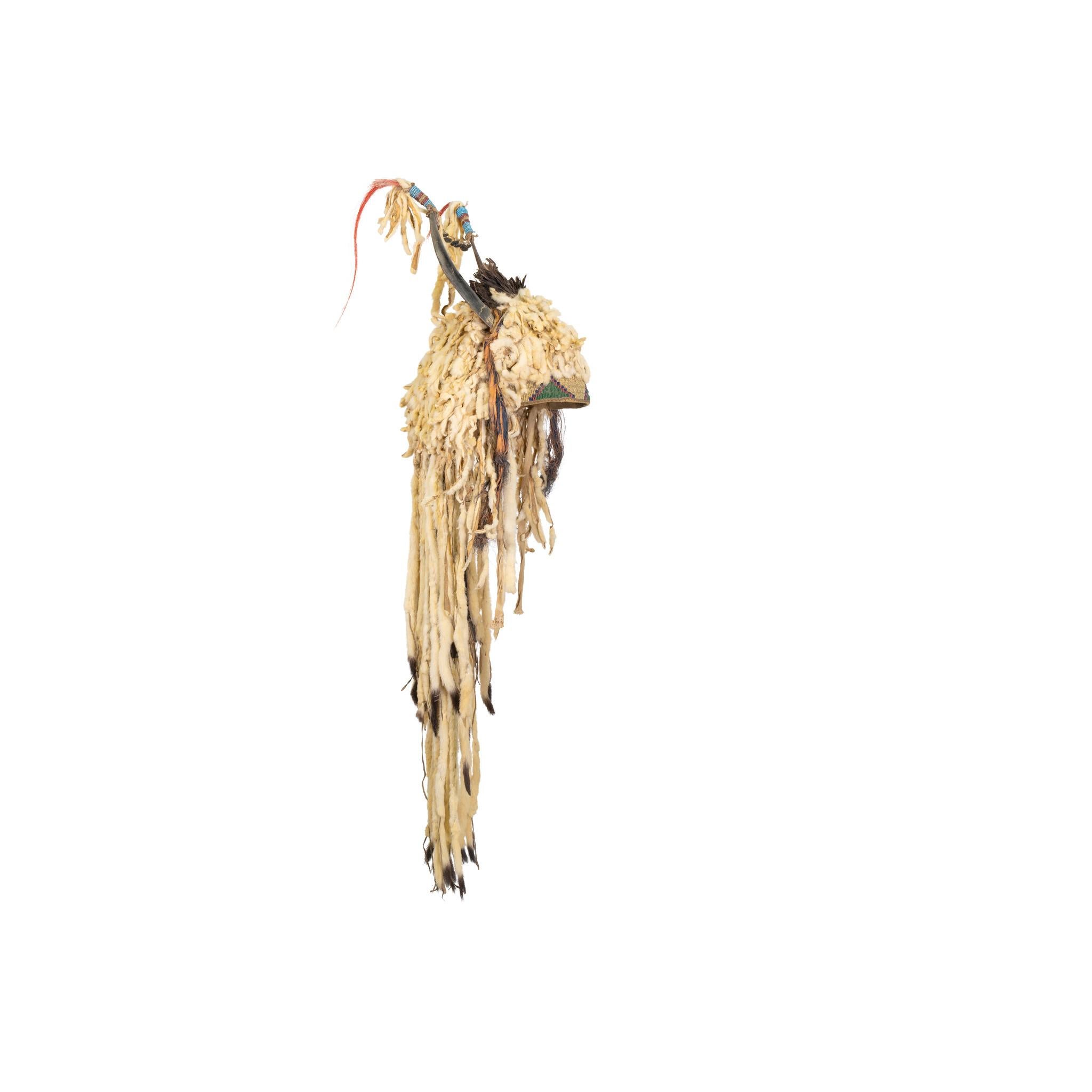 Amérindien Coiffe de corne fendue sioux du 19e siècle en vente
