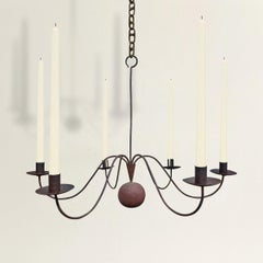 Lustre en fer à six bras du XIXe siècle