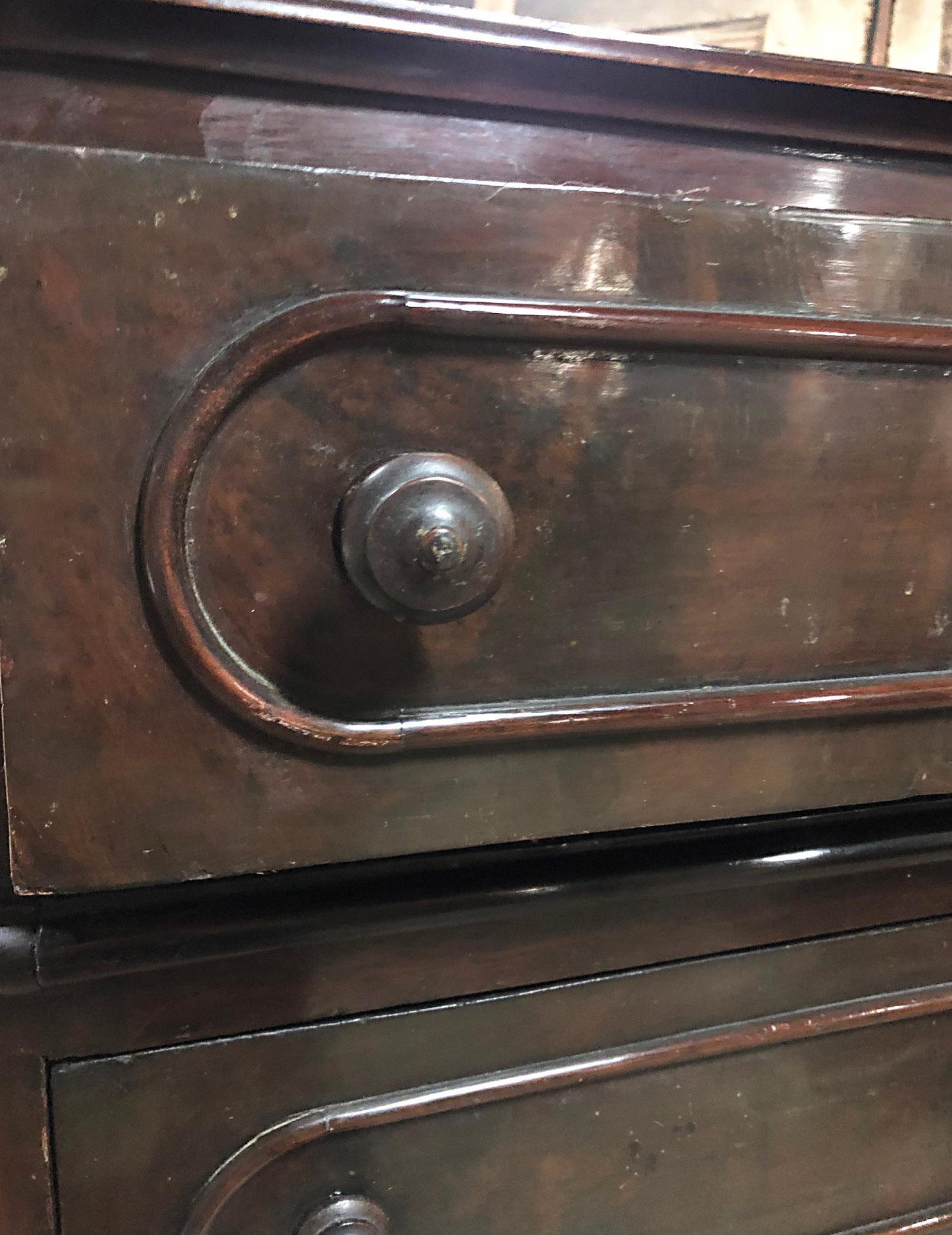 Late 19th Century 1880's  Century Six-Drawer Walnut Cabinet Restored, Wax Polished, from Tuscany