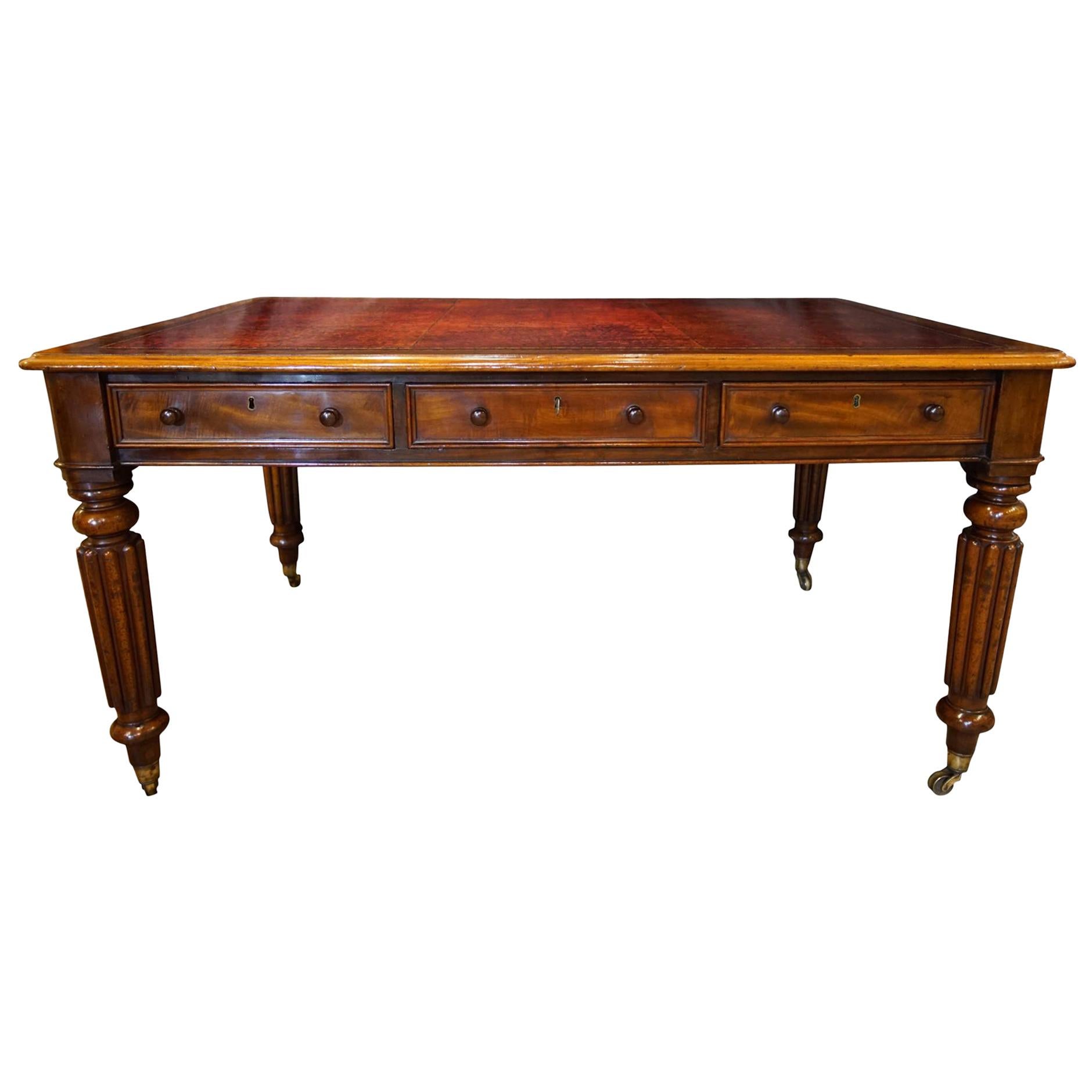 19th Century Six-Drawer Writing Table For Sale