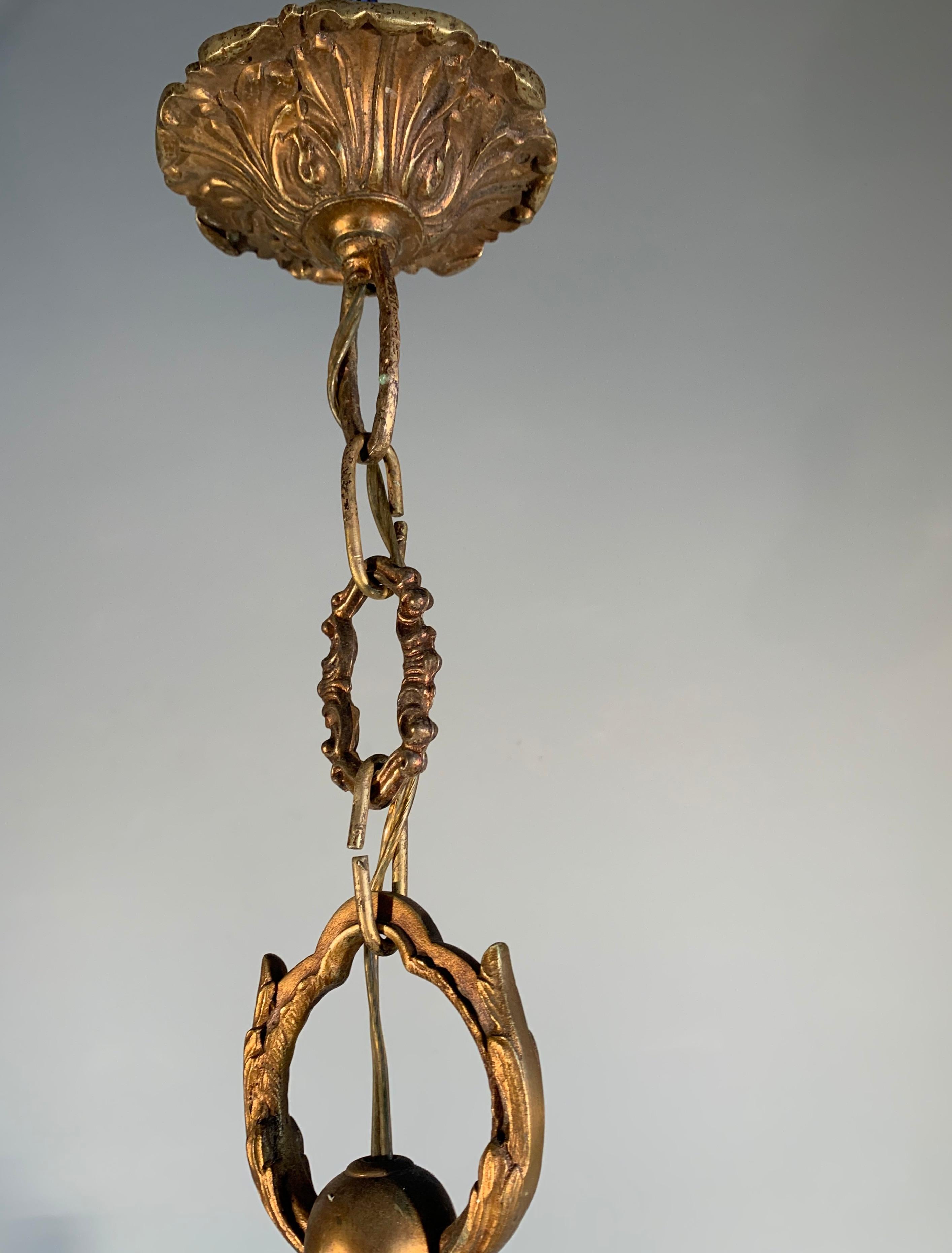 Antique Mazarin Six Light Gilt Bronze Chandelier with Bacchus God of Wine Masks For Sale 13