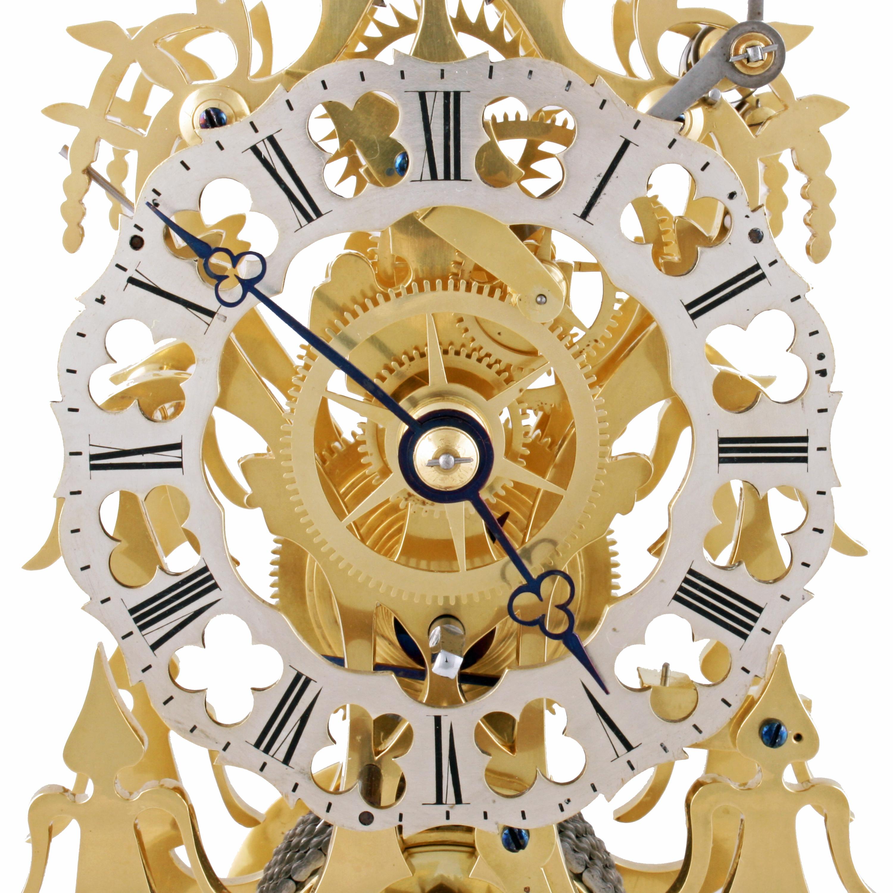 brass skeleton clock