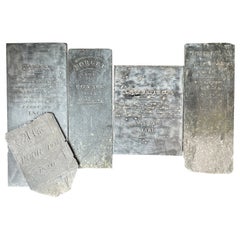 Antique 19th Century Slate Animal Grave Markers Tomb Stones Taxidermy Curio