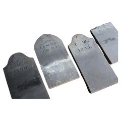 19th Century Slate Animal Grave Markers Tomb Stones Taxidermy Curio