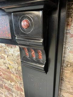 19th Century Slate Rouge Marbleized Fireplace Mantelpiece