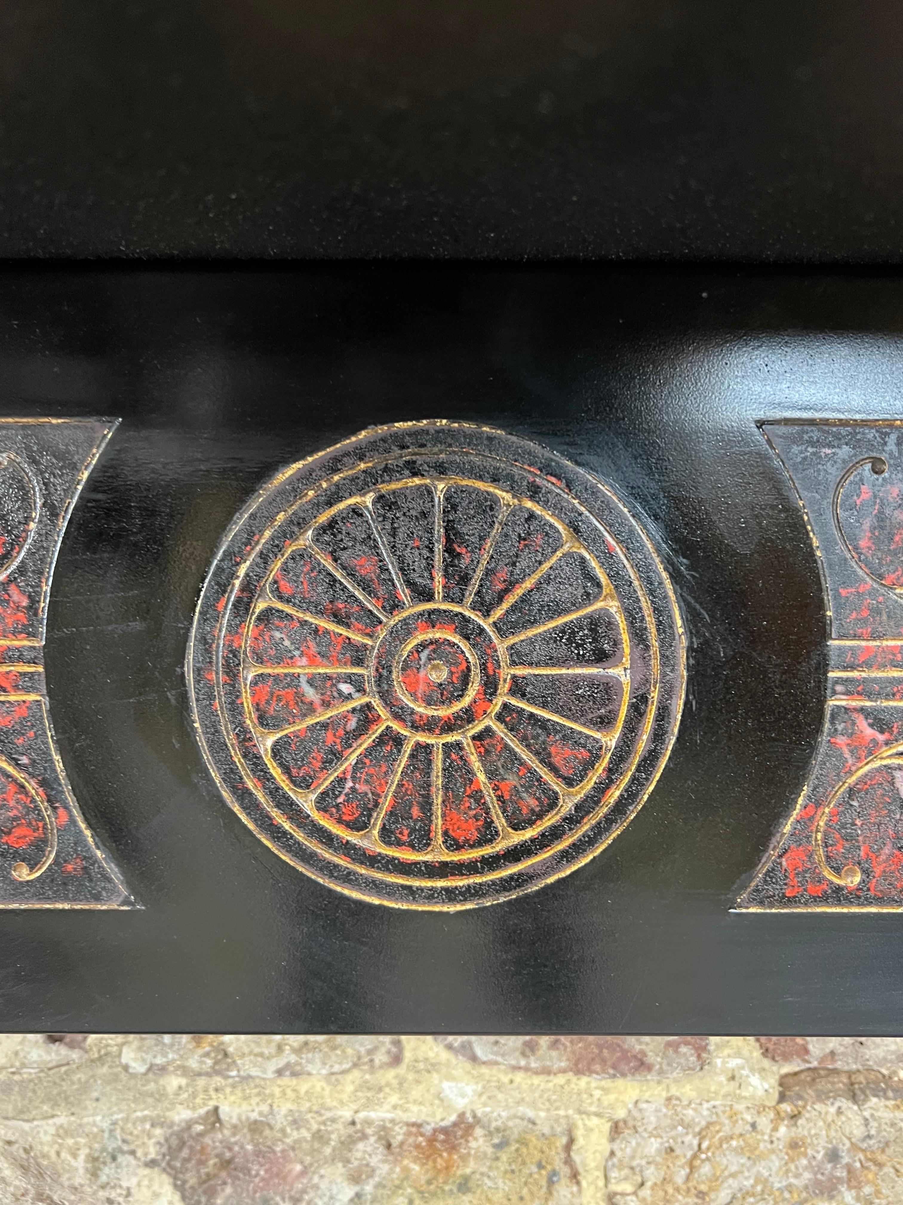 19th Century Slate Rouge Marbleized Fireplace Mantelpiece 1