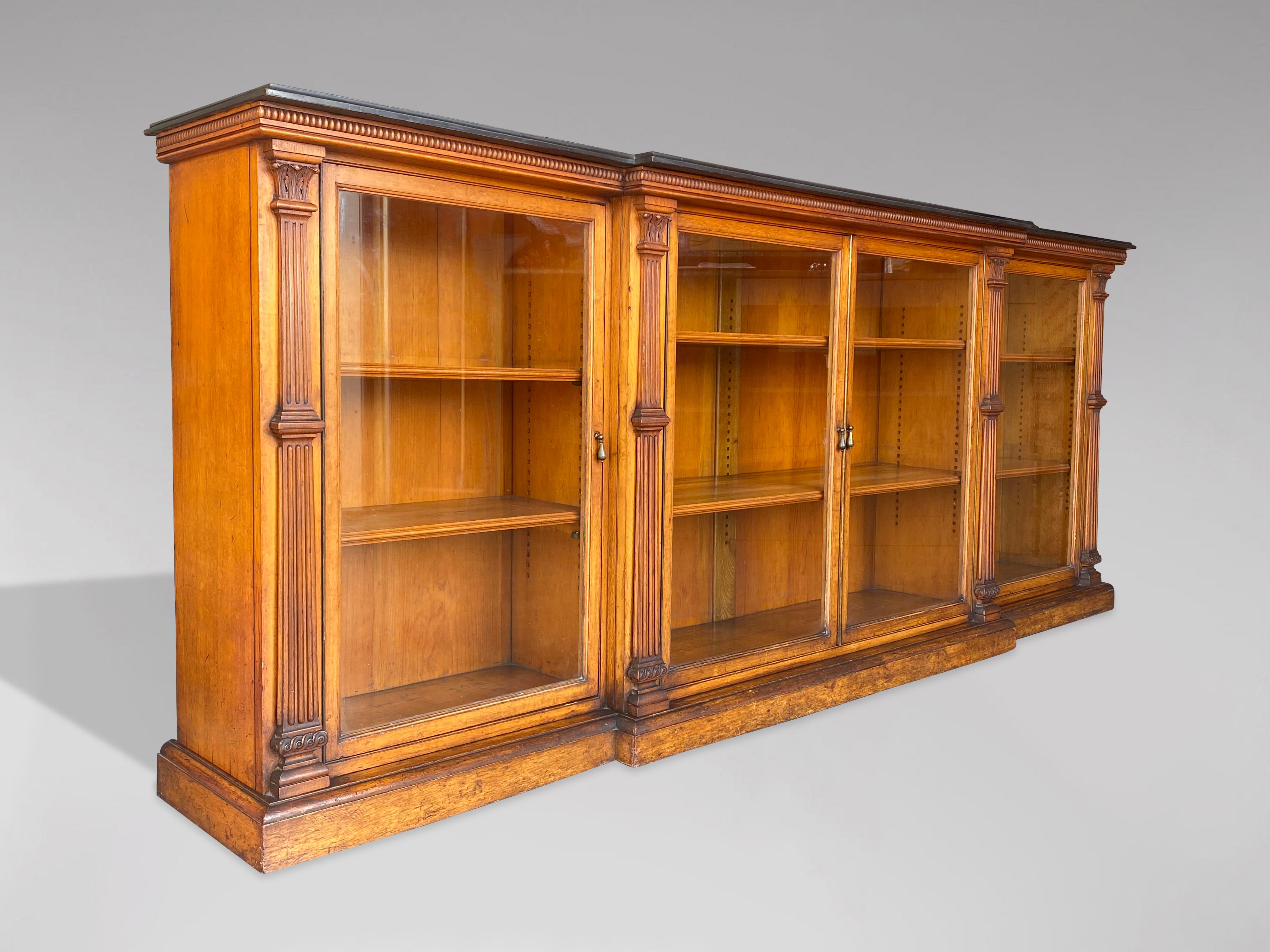 low bookcase with glass doors