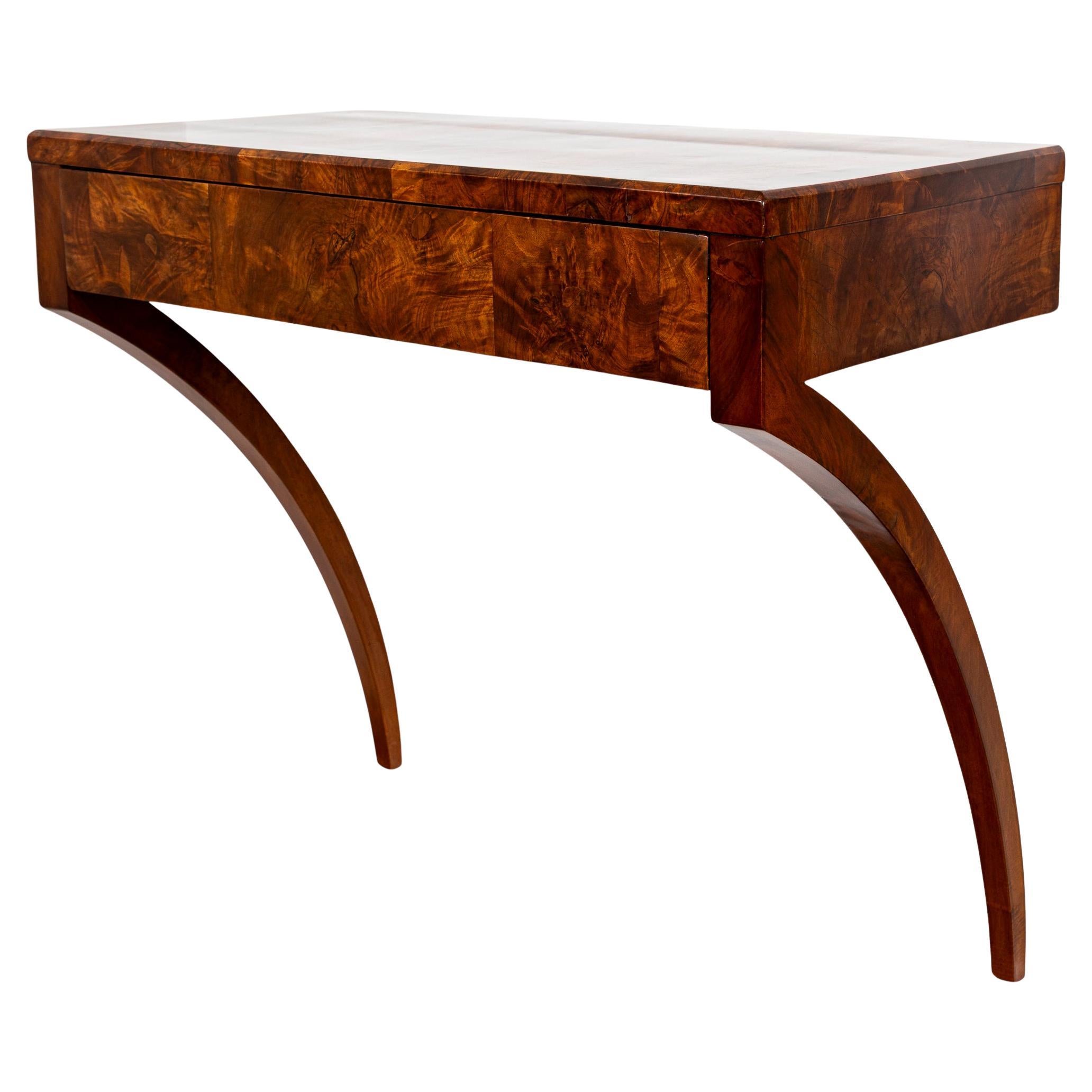 19th Century Sleek Continental Neoclassical Walnut Wall Console