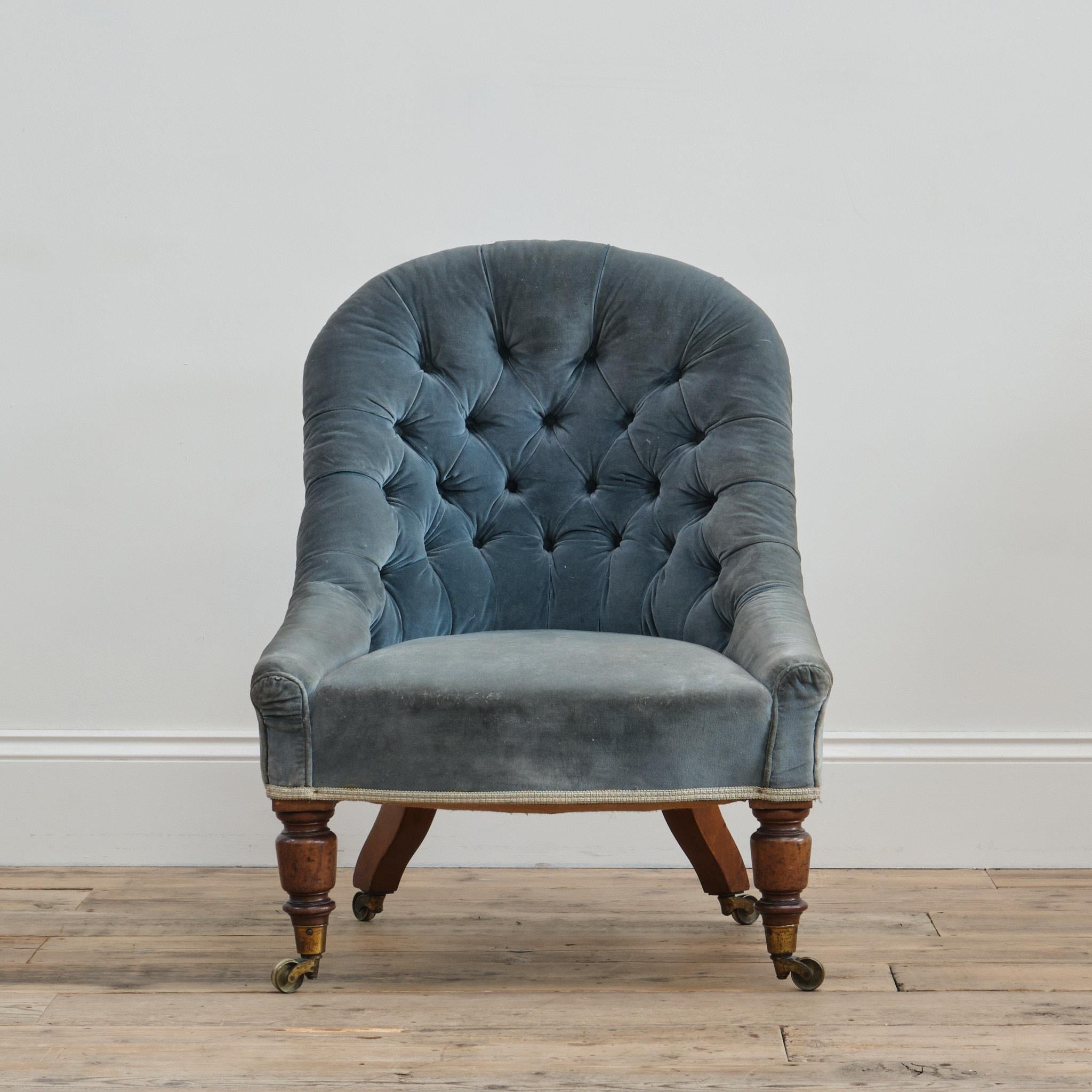 Début de l'époque victorienne Chaise à pantoufles du XIXe siècle à la manière de Brisk One en vente