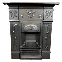 Antique 20th Century Cast Iron Fireplace Combination 