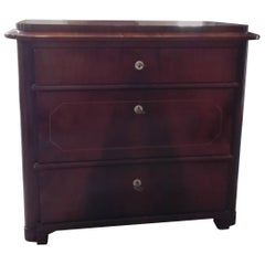 19th Century Small Biedermeier Mahogany Chest of Drawers with Inlays Restored