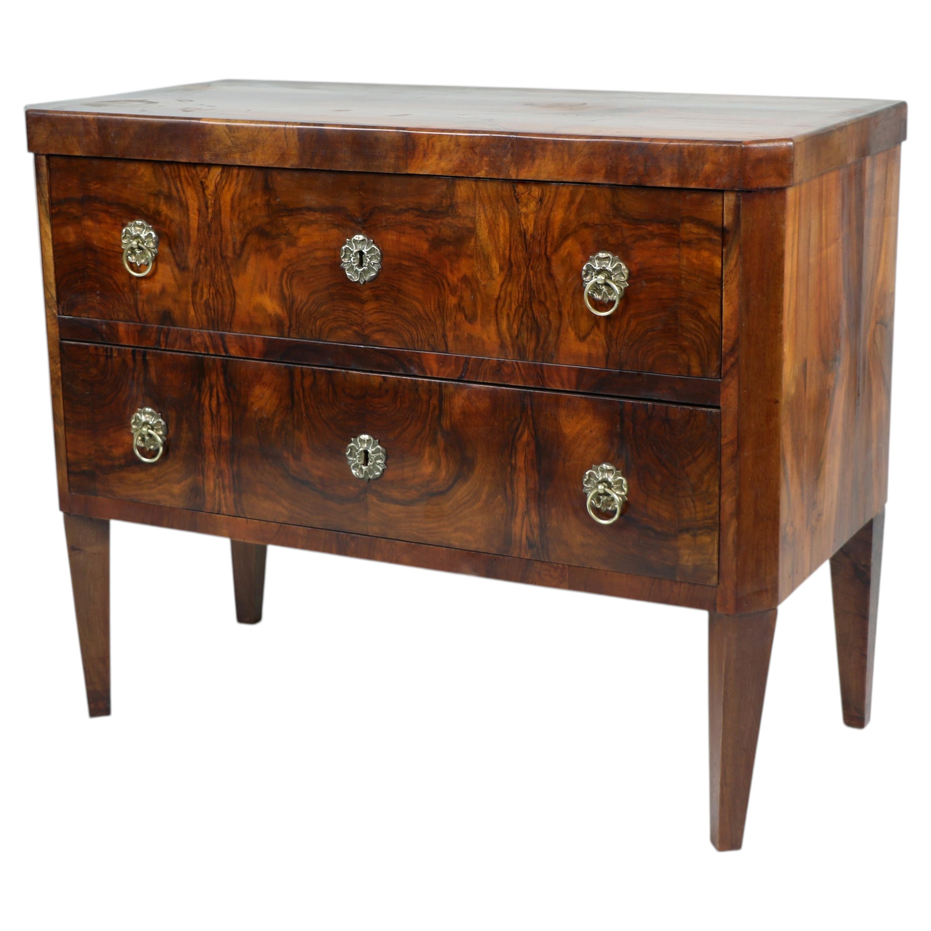 19th Century Small Biedermeier Walnut Chest of Drawers. Vienna, c. 1825
