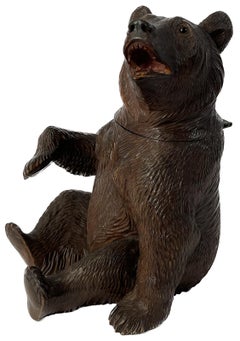 19th Century Small Black Forest Bear Humidor