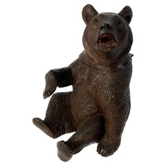 19th Century Small Black Forest Bear Humidor