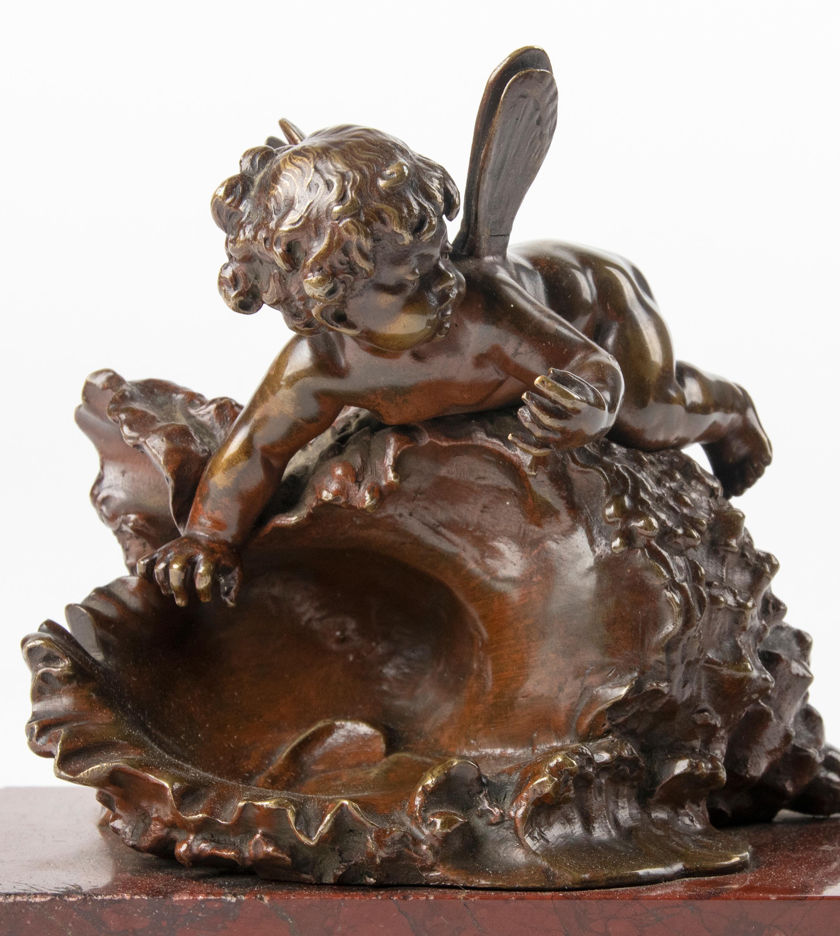 19th Century Small Bronze Statuette of a Putti by Auguste Moreau 11