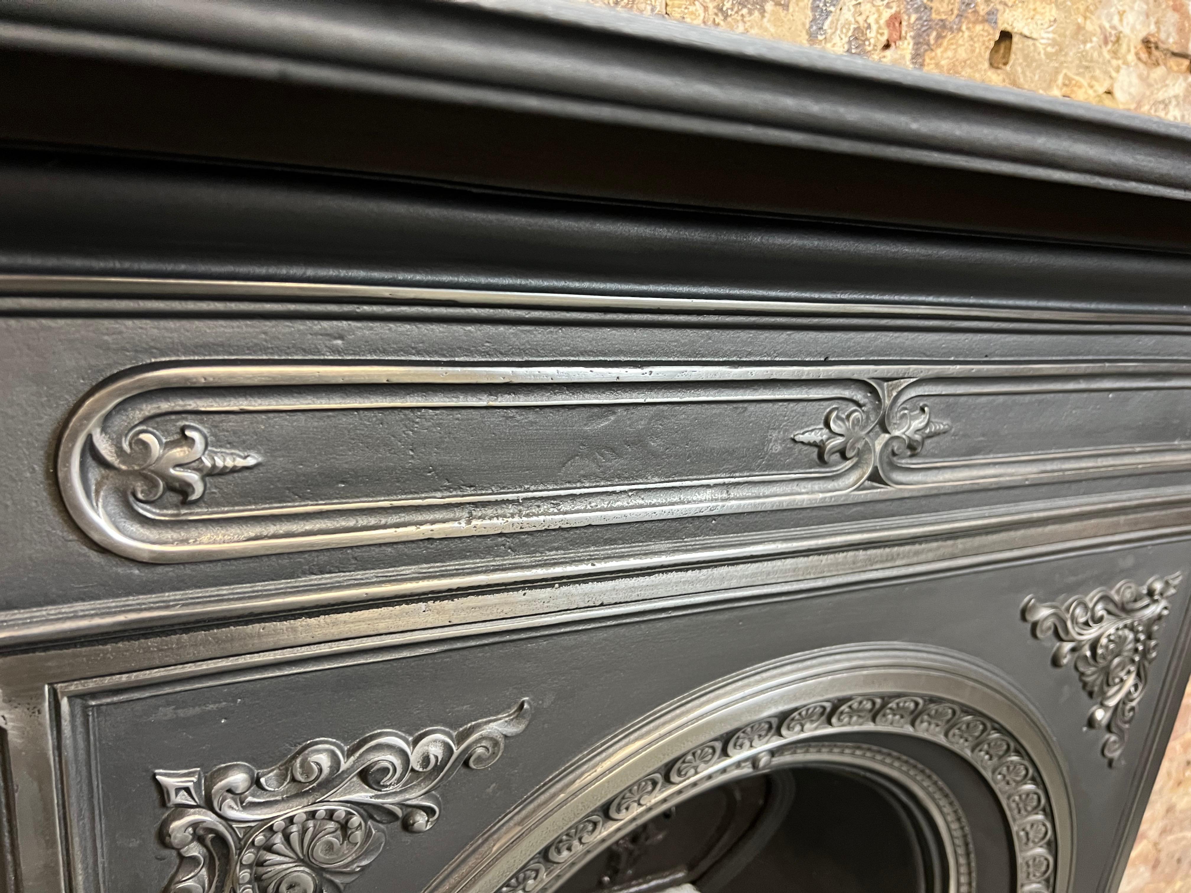 19th Century Small Cast Iron Fireplace Mantlepiece For Sale 4