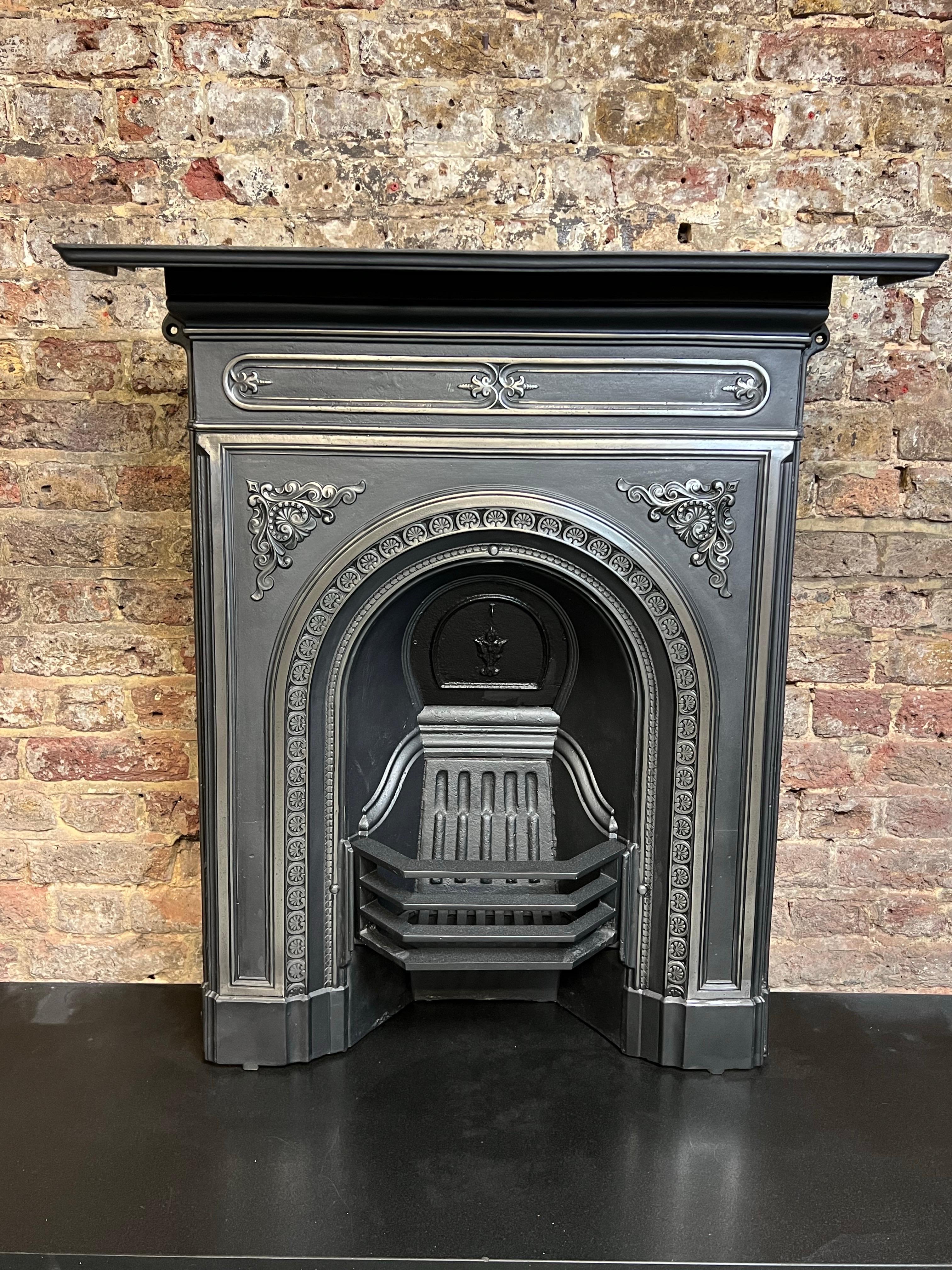 19th Century Small Cast Iron Fireplace Mantlepiece For Sale 8