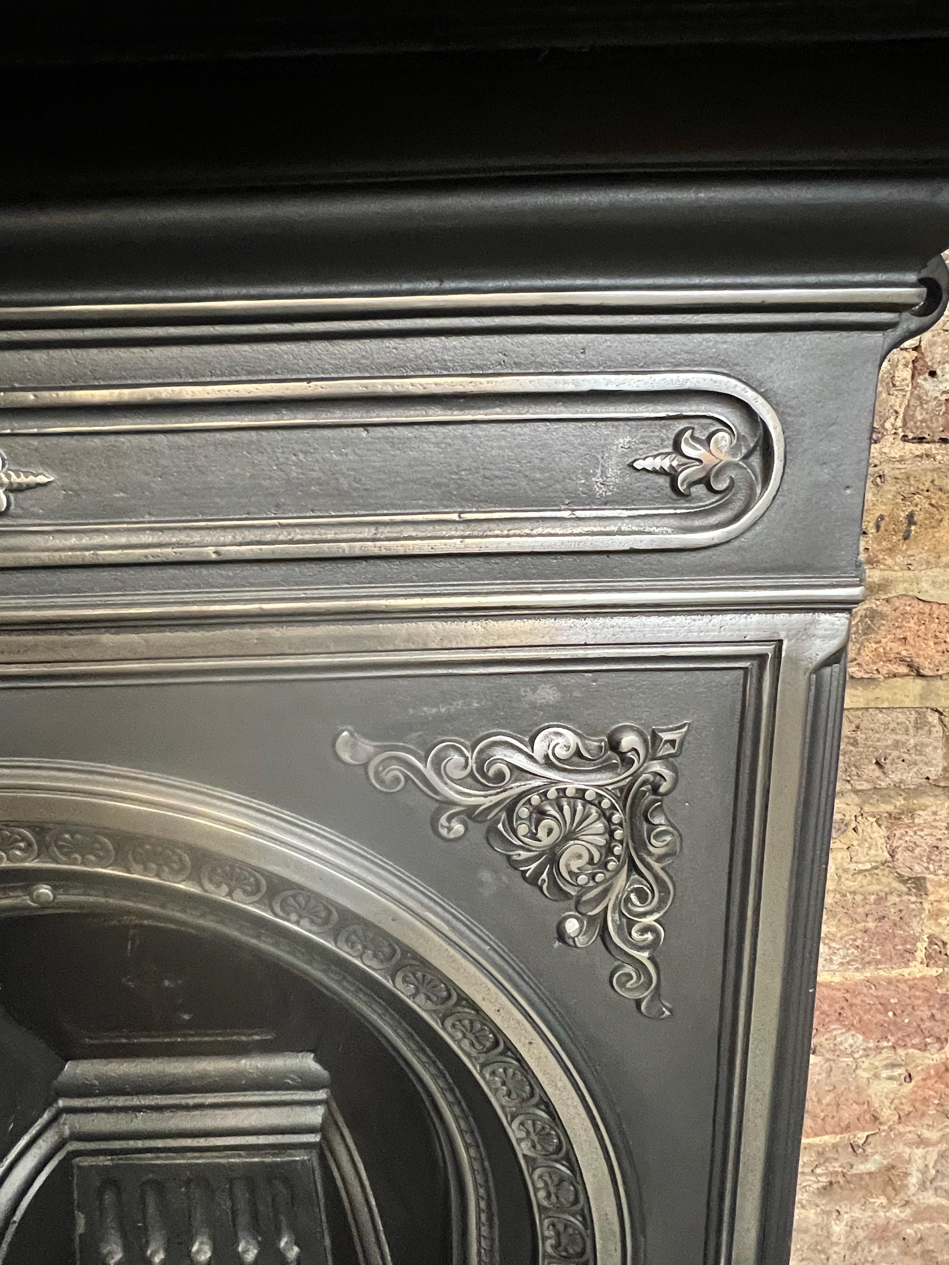 19th Century Small Cast Iron Fireplace Mantlepiece For Sale 9