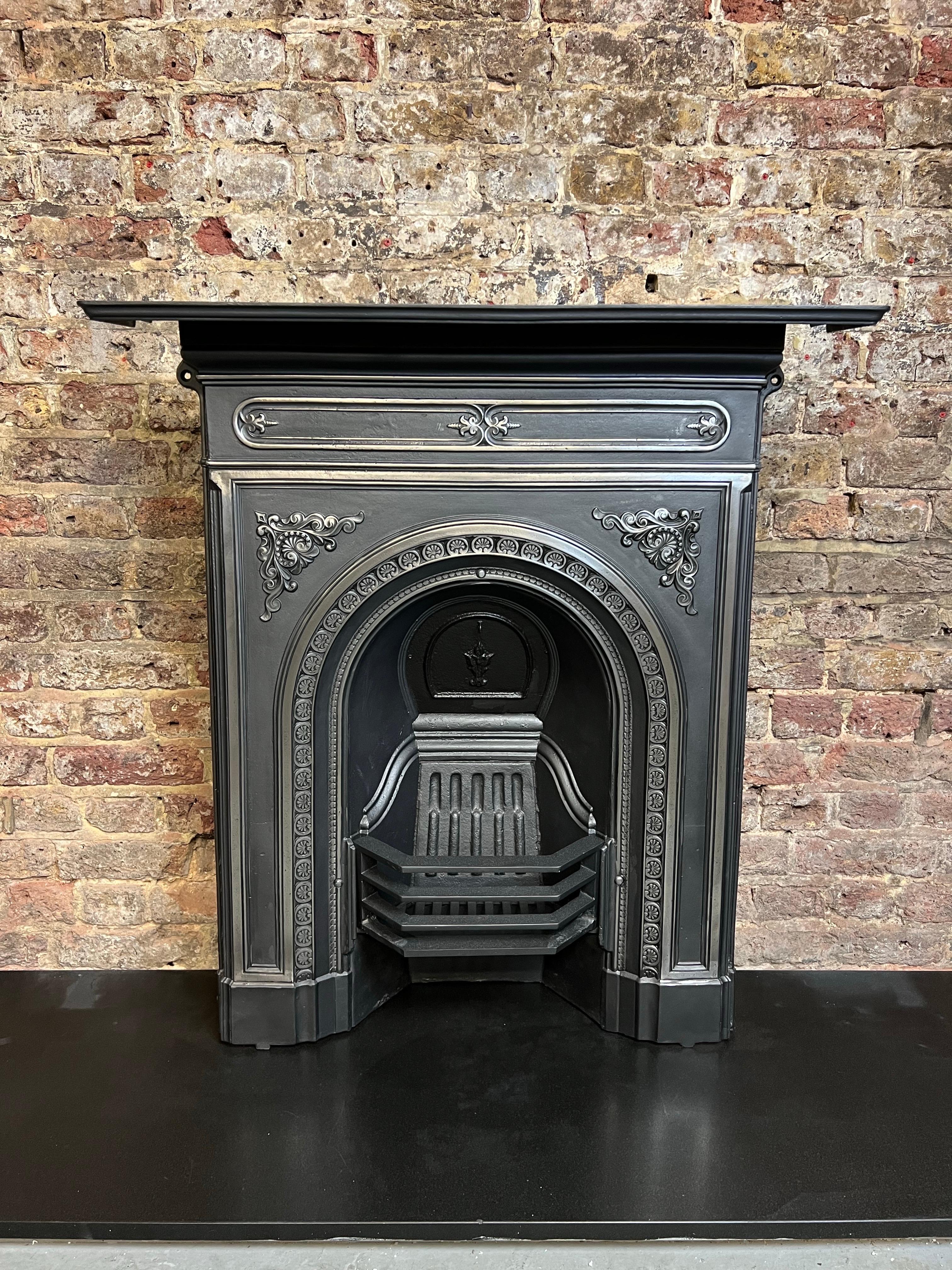 19th Century Small Cast Iron Fireplace Mantlepiece For Sale 11