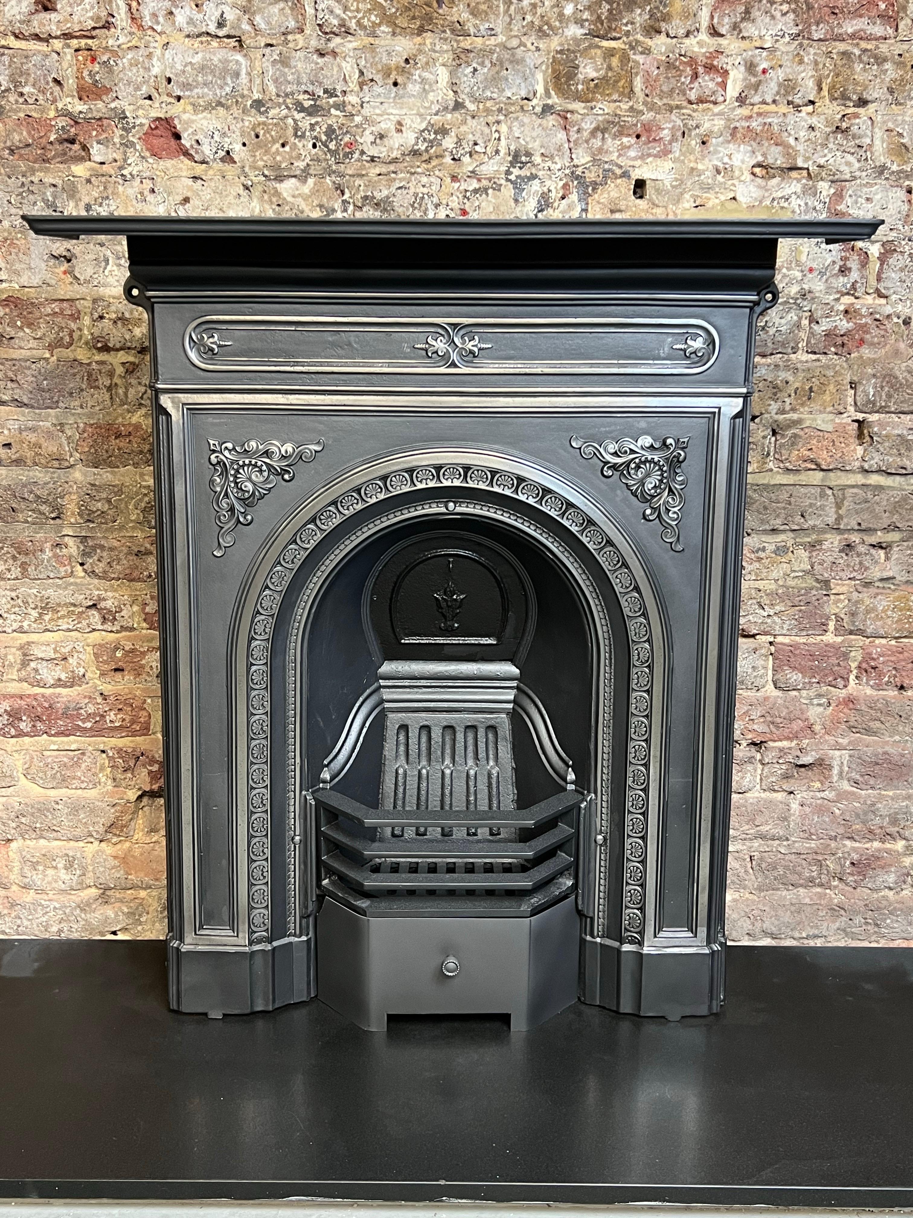 19th Century Small Cast Iron Fireplace Mantlepiece For Sale 12