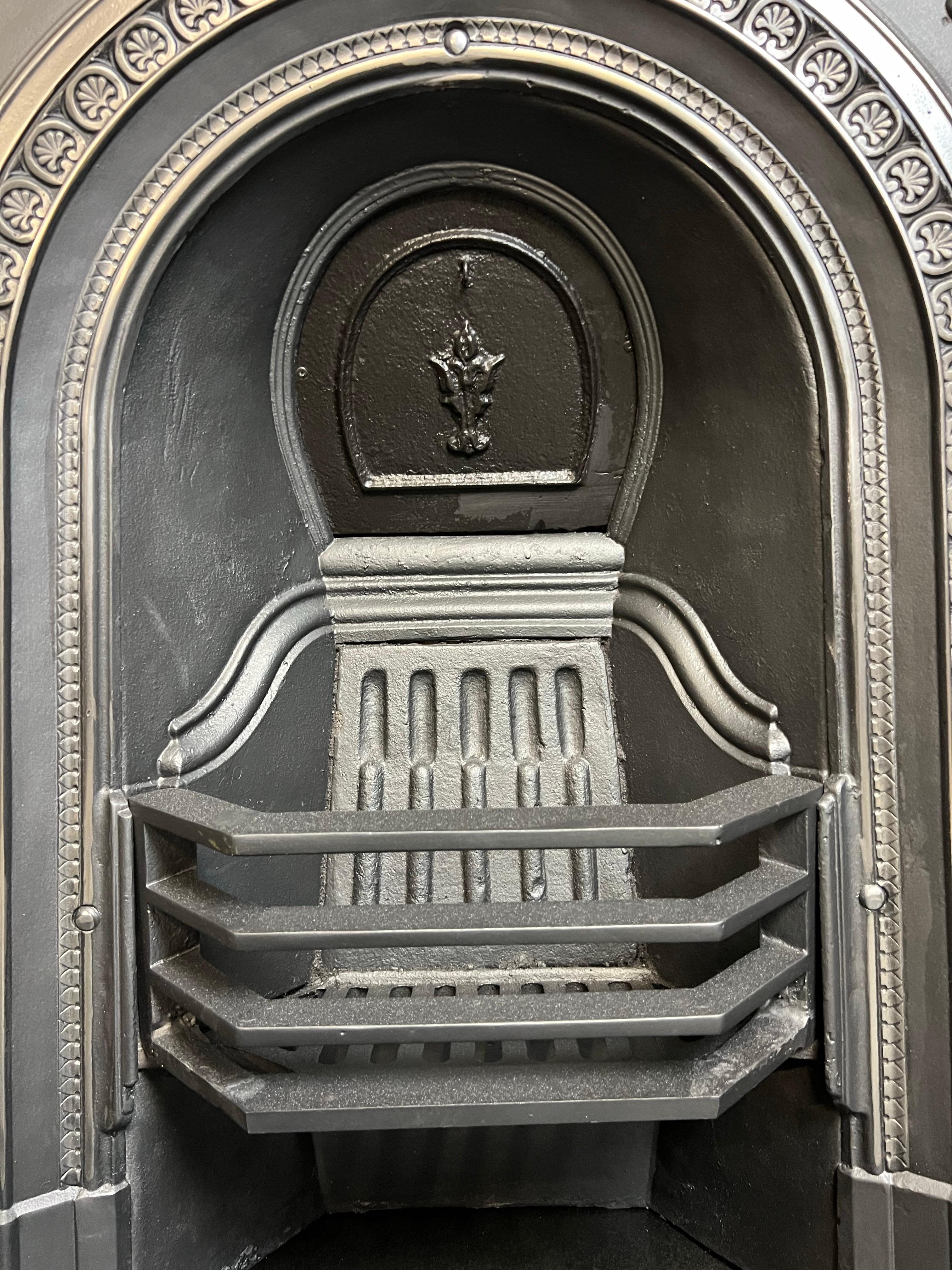 Victorian 19th Century Small Cast Iron Fireplace Mantlepiece For Sale